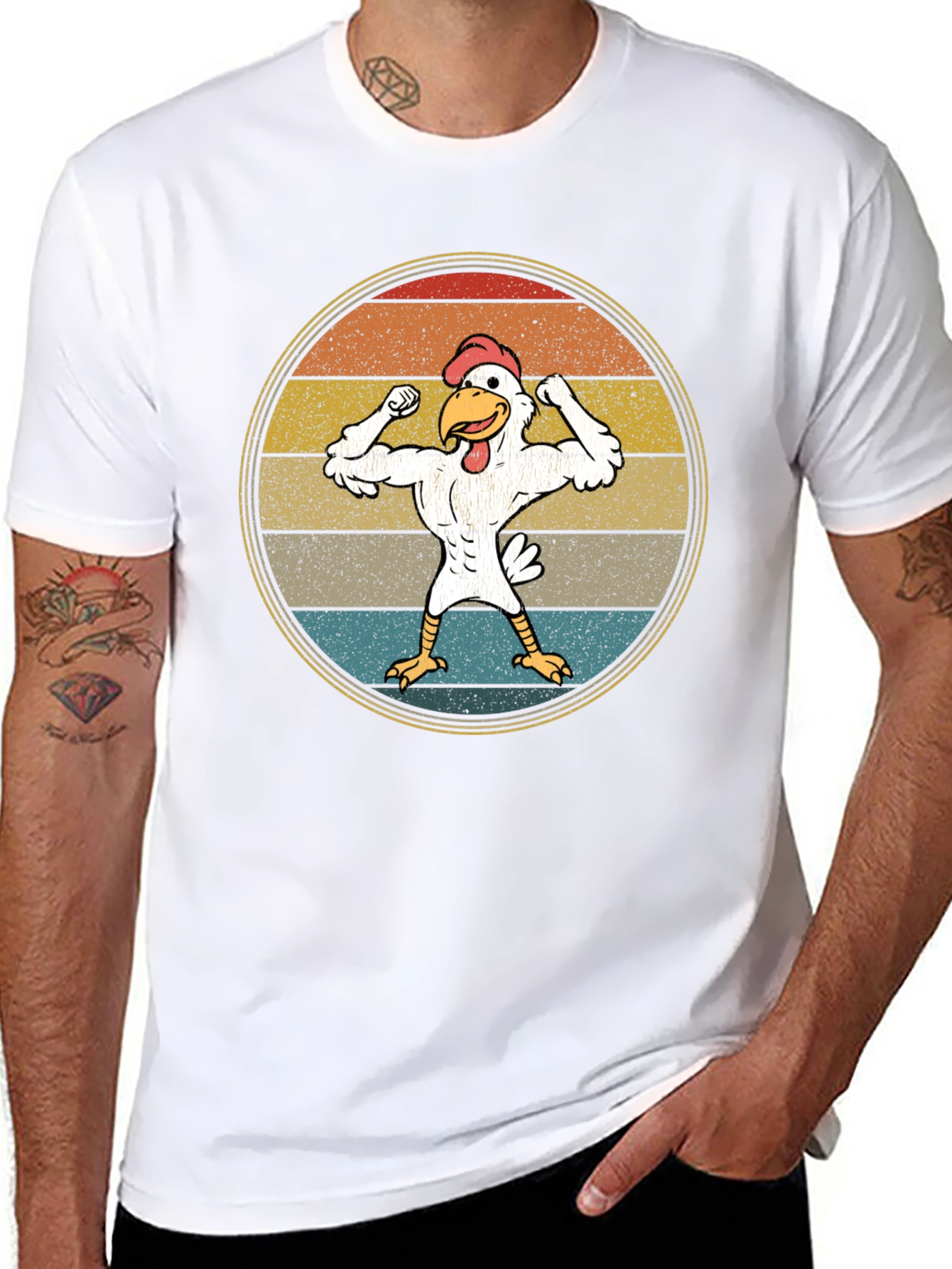 Retro Buff Chicken T-Shirt