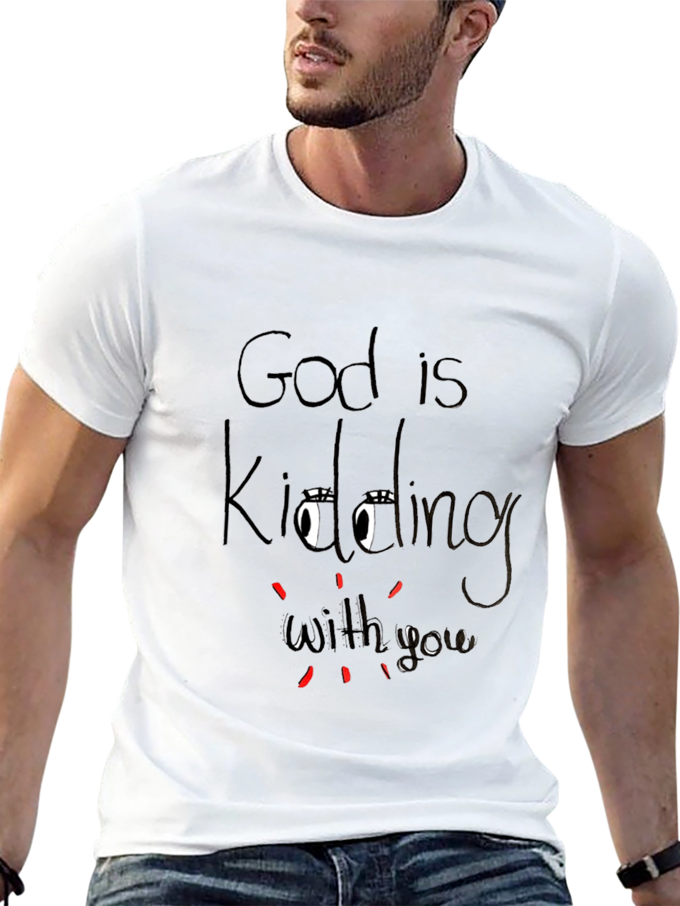 God is Kidding With You Graphic Tee - Black
