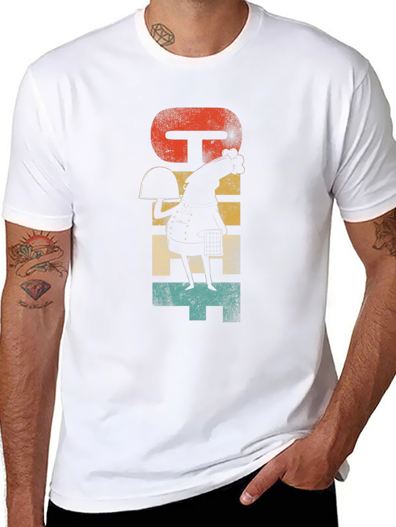 Chef Chicken T-Shirt - Funny Retro Style Graphic Tee
