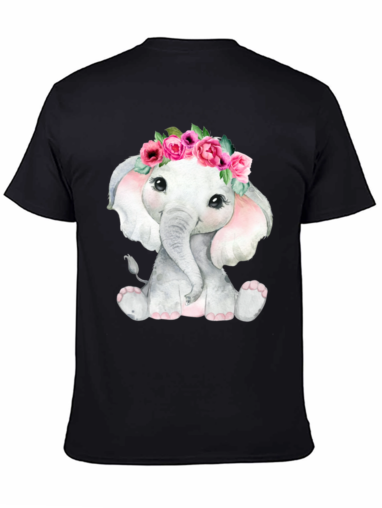 Cute Elephant Floral Crown T-Shirt