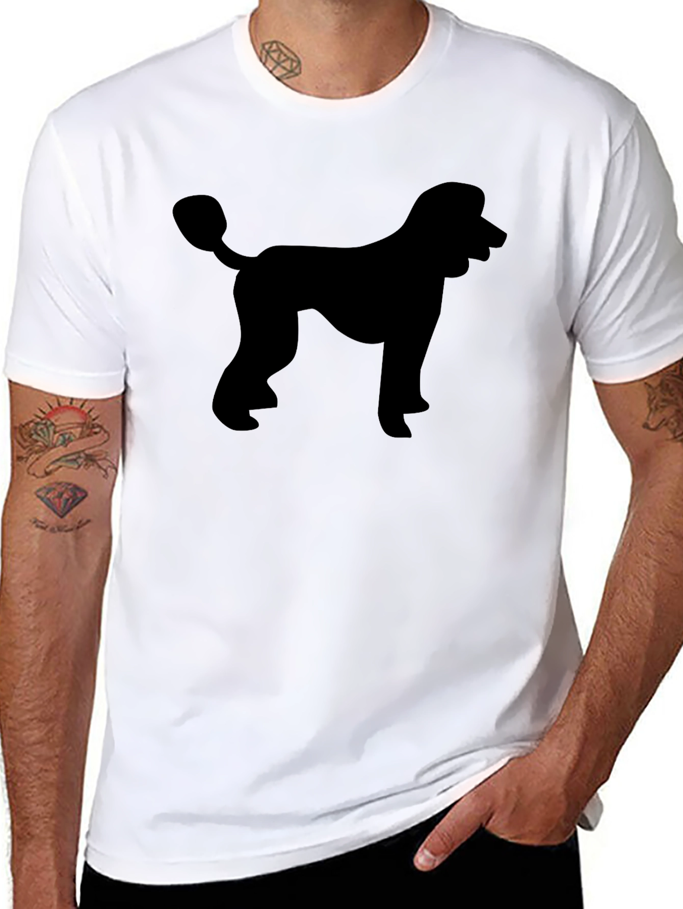 Poodle Silhouette Black T-Shirt