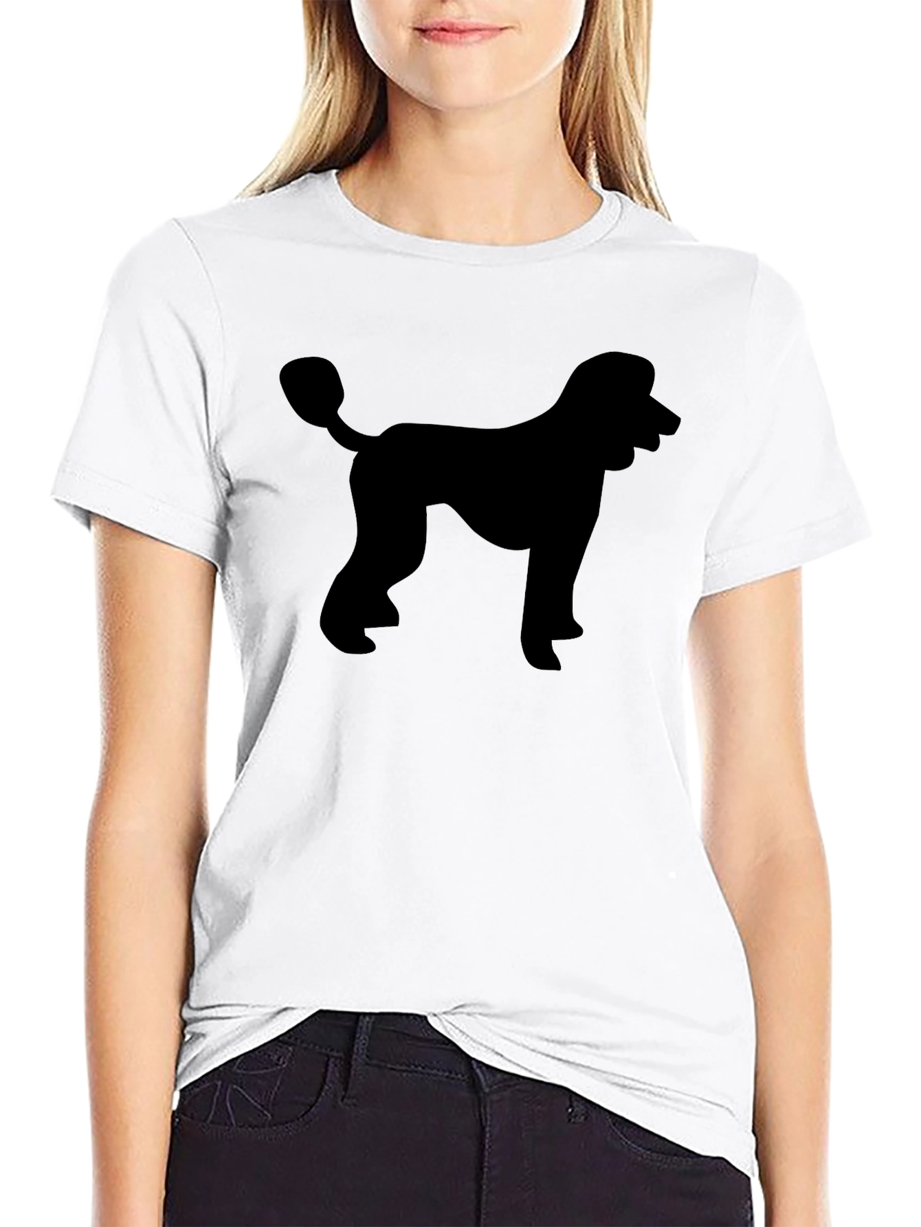 Poodle Silhouette Black T-Shirt