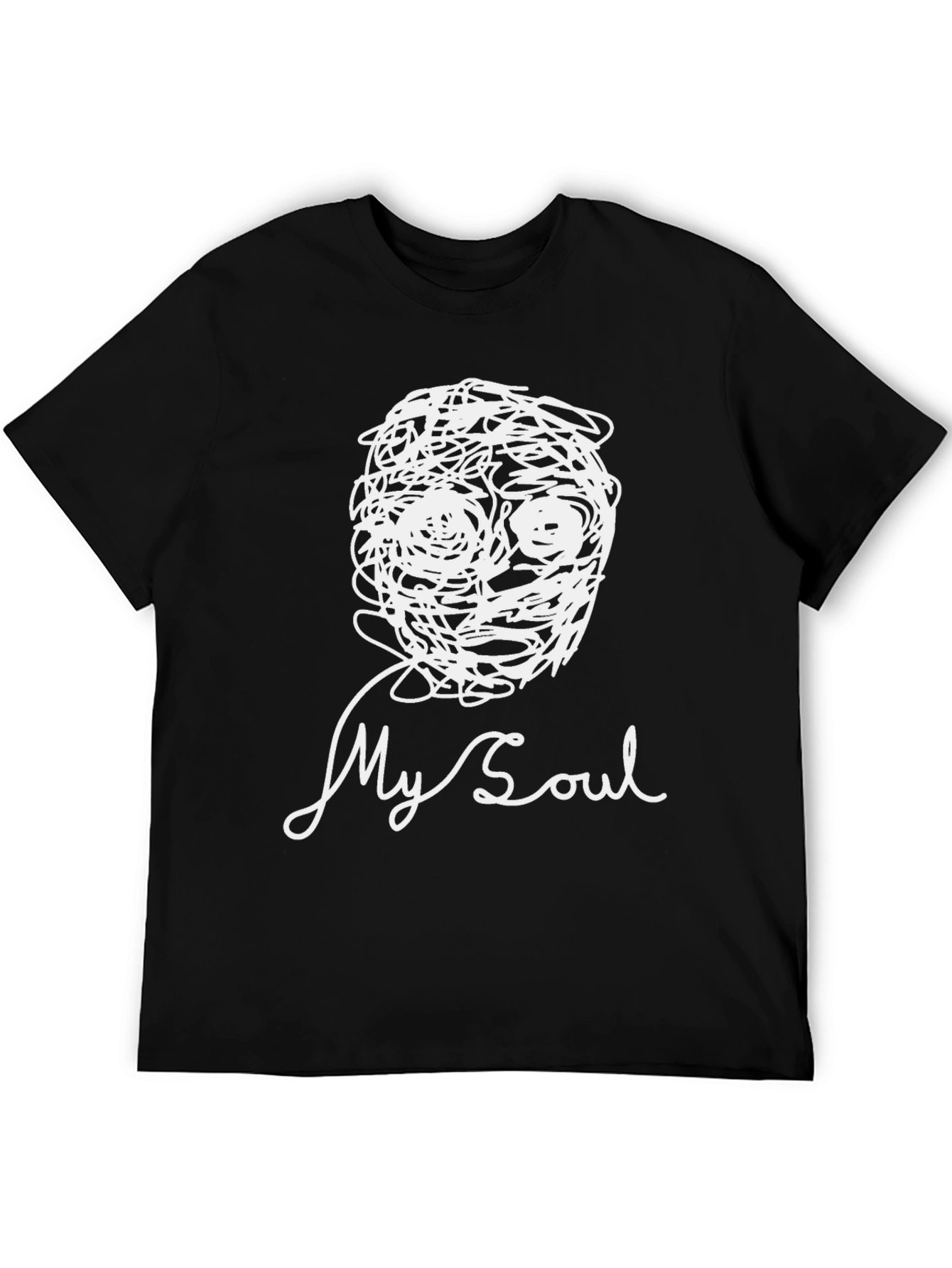 My Soul Graphic Tee - Scribble Face Black T-Shirt