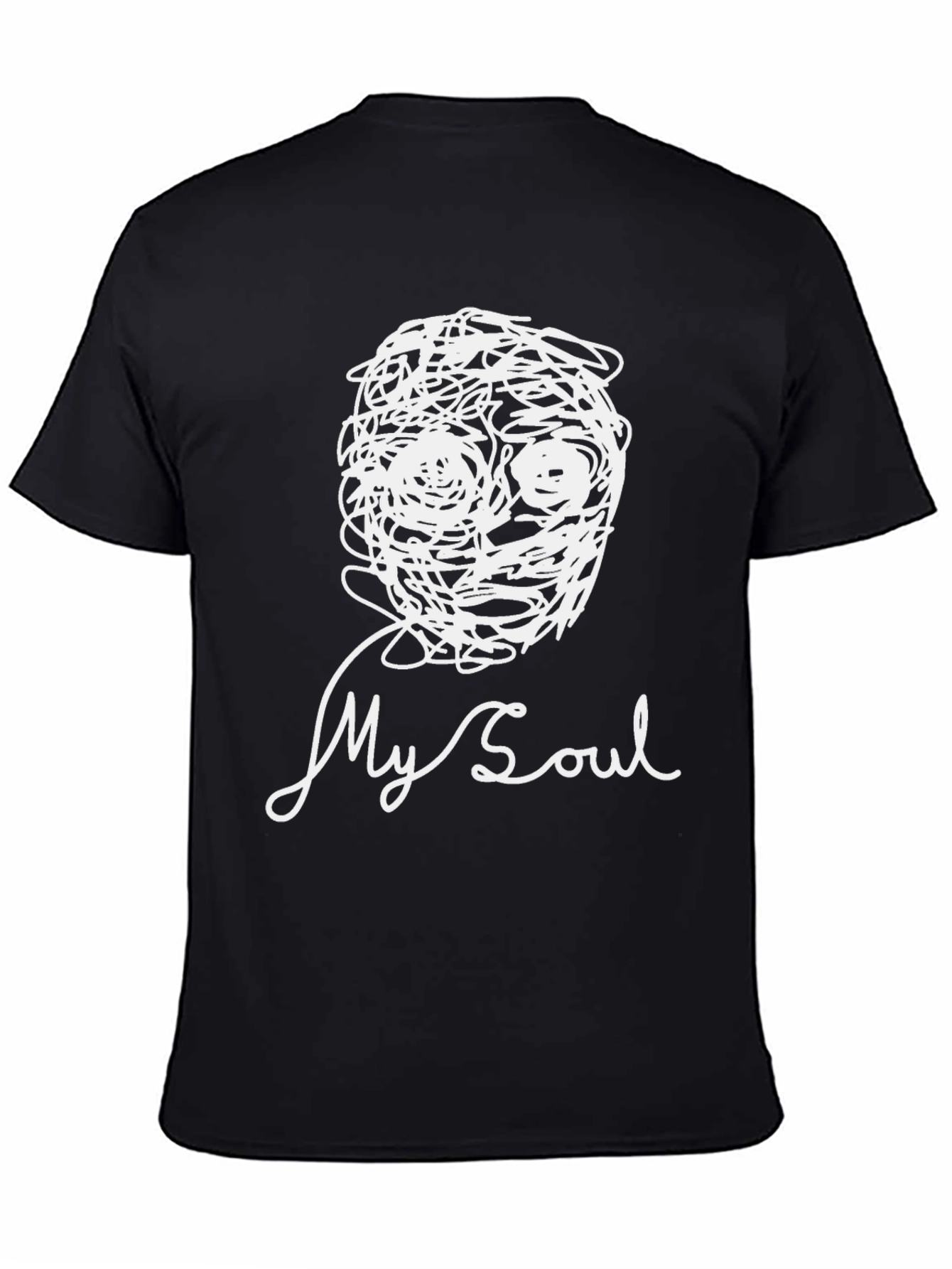 My Soul Graphic Tee - Scribble Face Black T-Shirt
