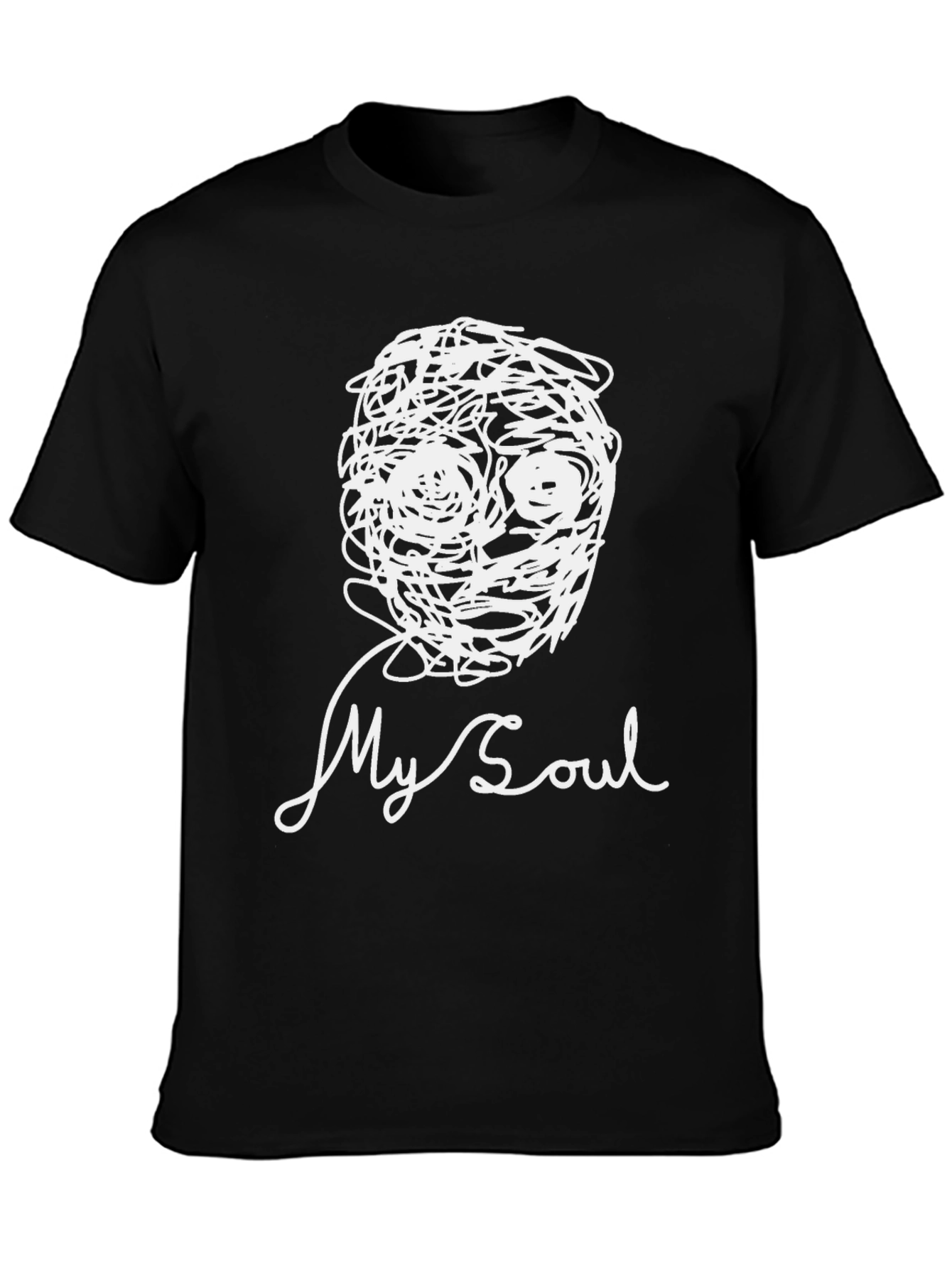 My Soul Graphic Tee - Scribble Face Black T-Shirt