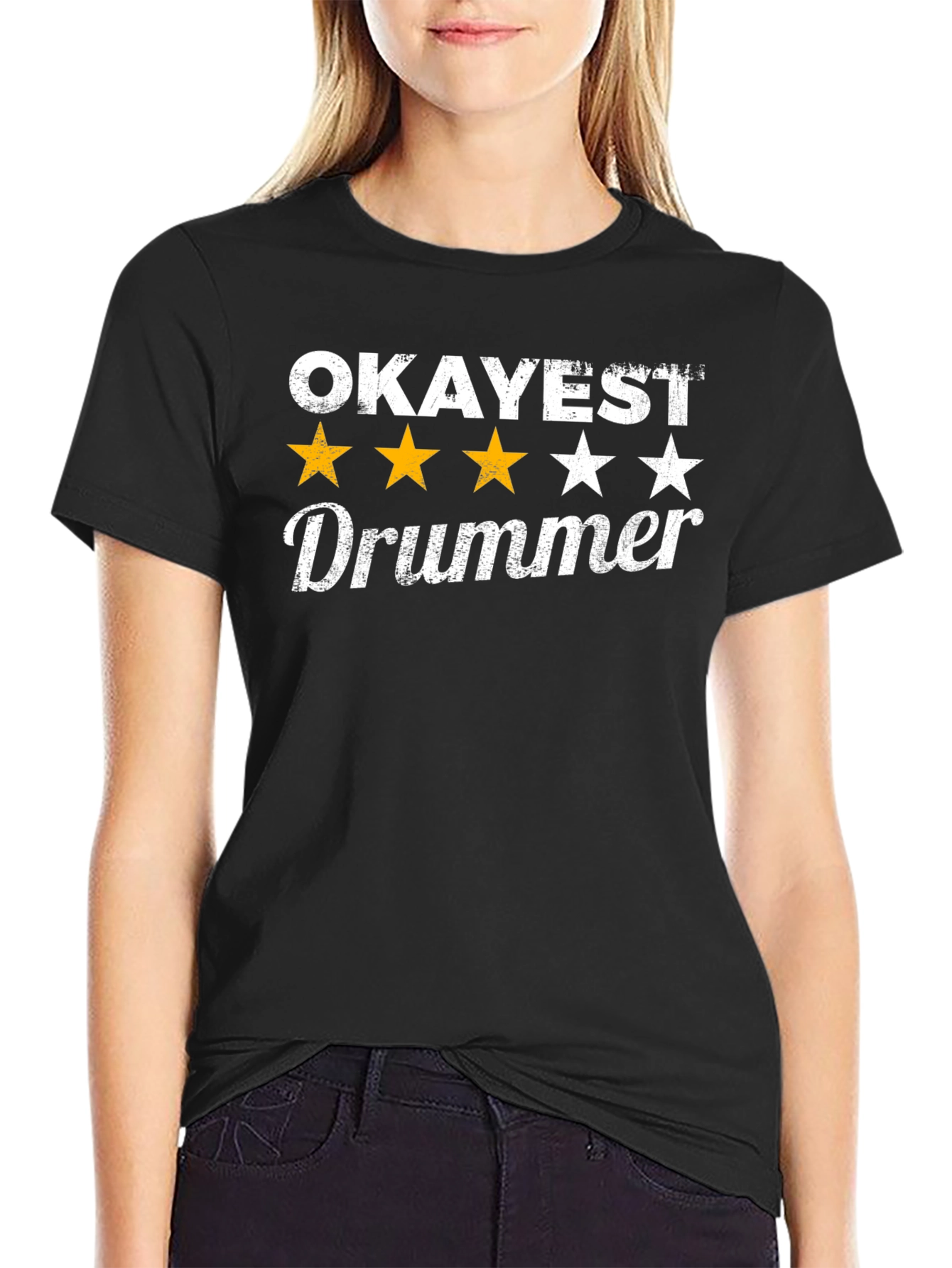 Okayest Drummer T-Shirt Funny Music Tee