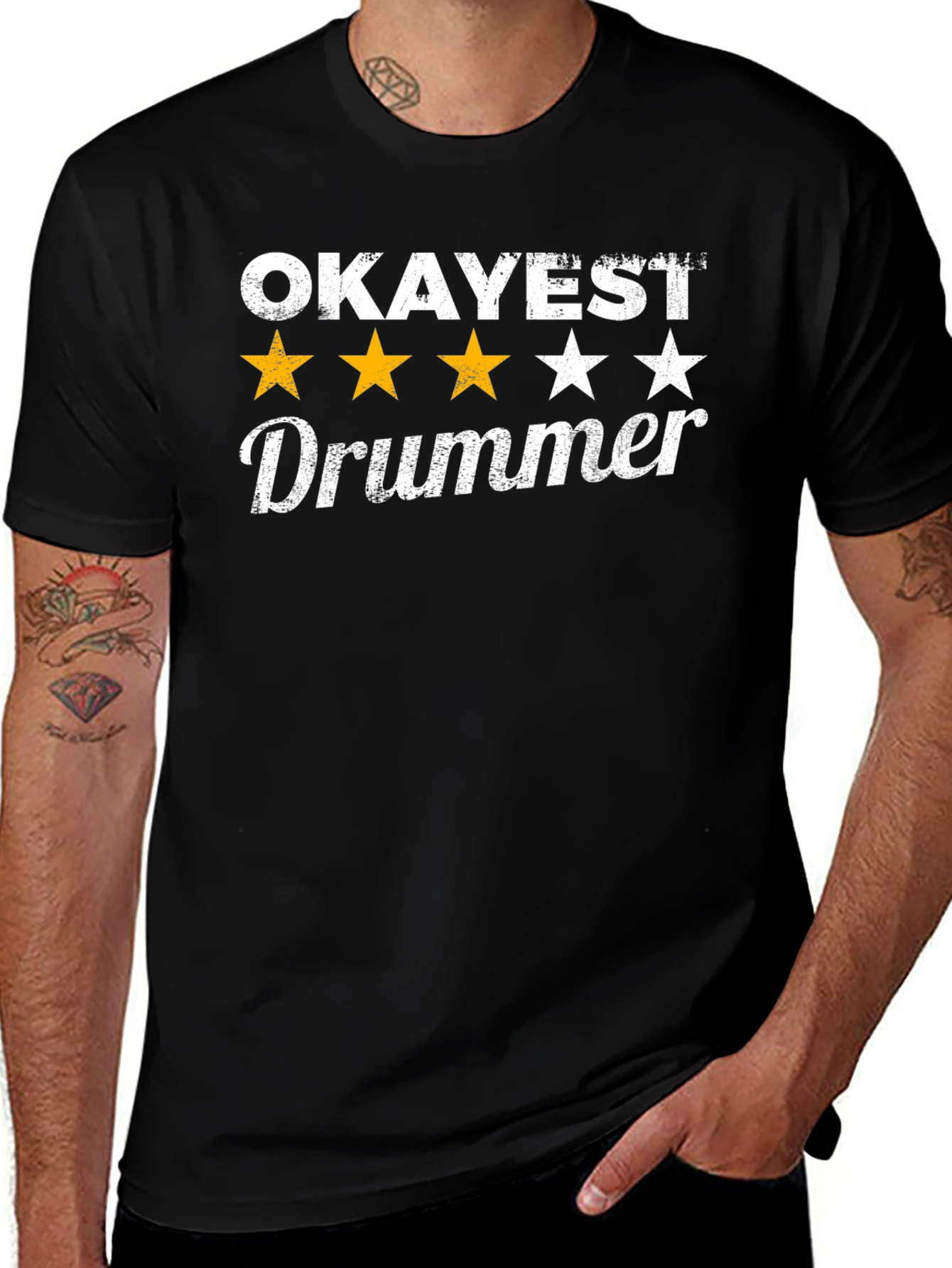 Okayest Drummer T-Shirt Funny Music Tee