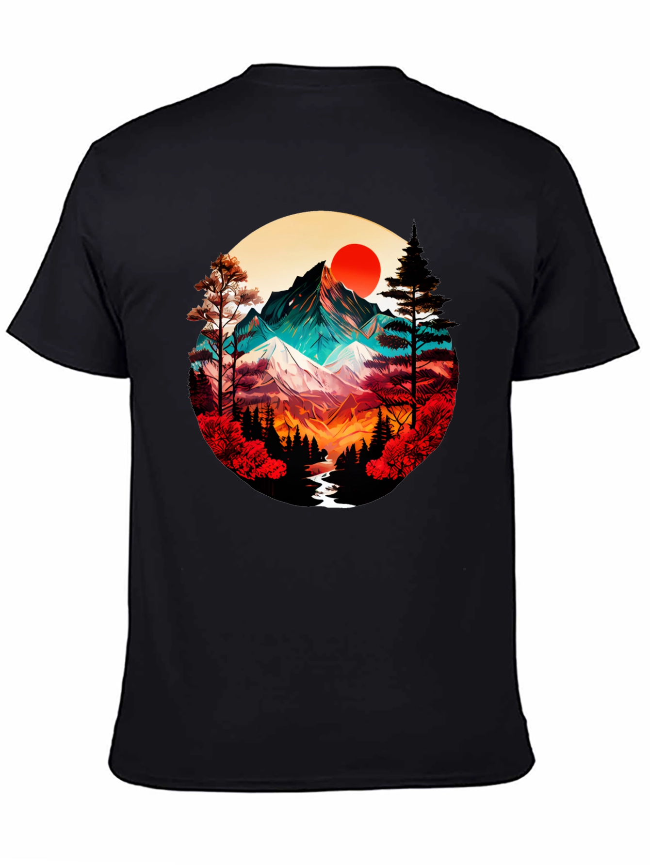 Mountain Sunset Graphic Tee - Artistic Design