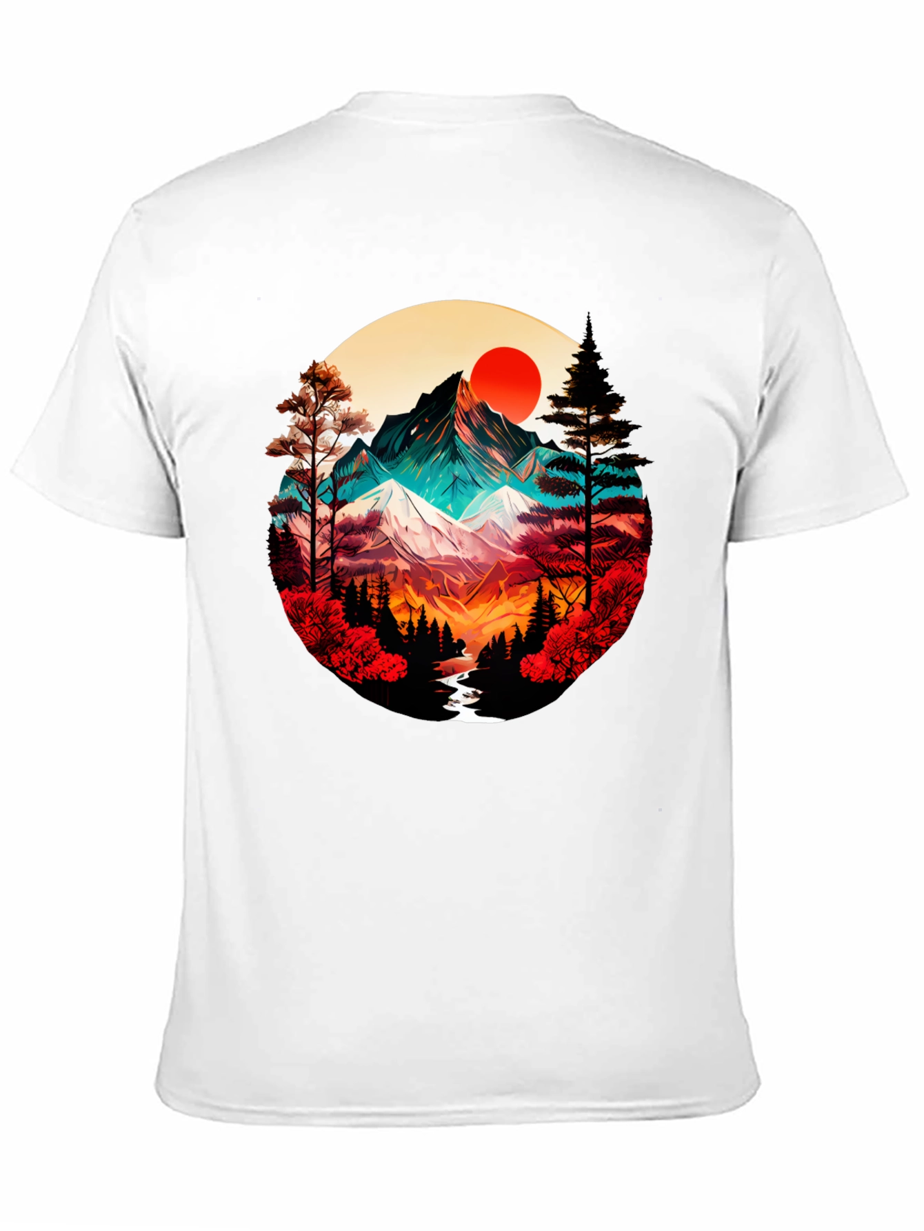 Mountain Sunset Graphic Tee - Artistic Design