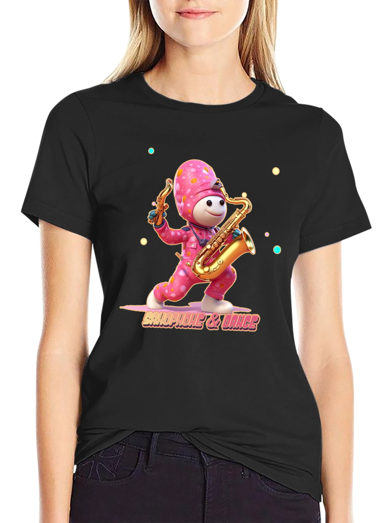 Saxophone & Dance T-Shirt - Unique Graphic Tee