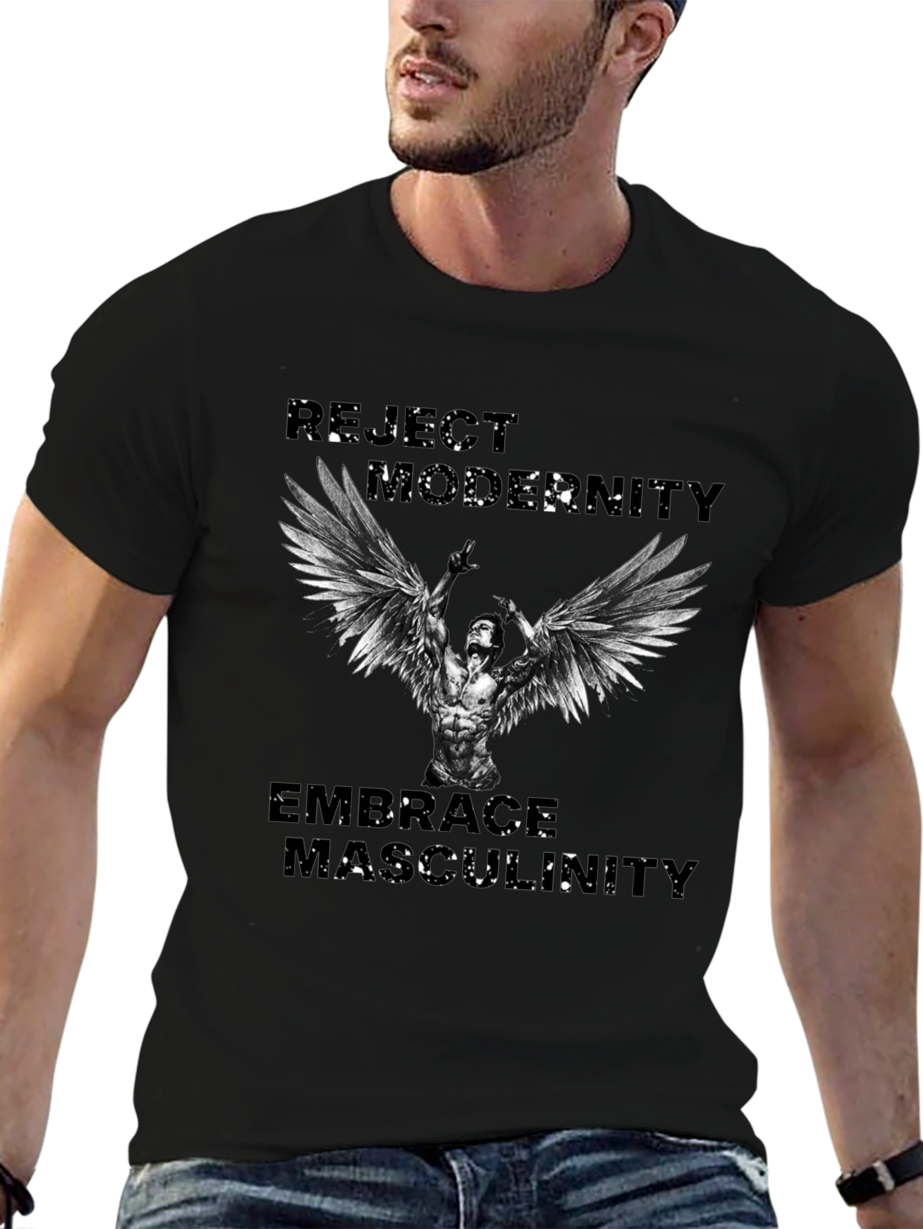 Reject Modernity Embrace Masculinity Graphic T-Shirt
