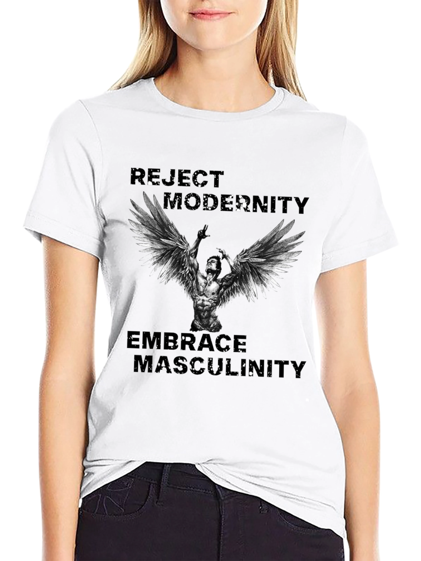 Reject Modernity Embrace Masculinity Graphic T-Shirt