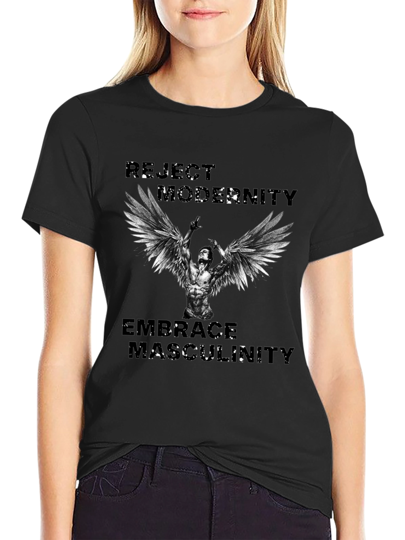 Reject Modernity Embrace Masculinity Graphic T-Shirt