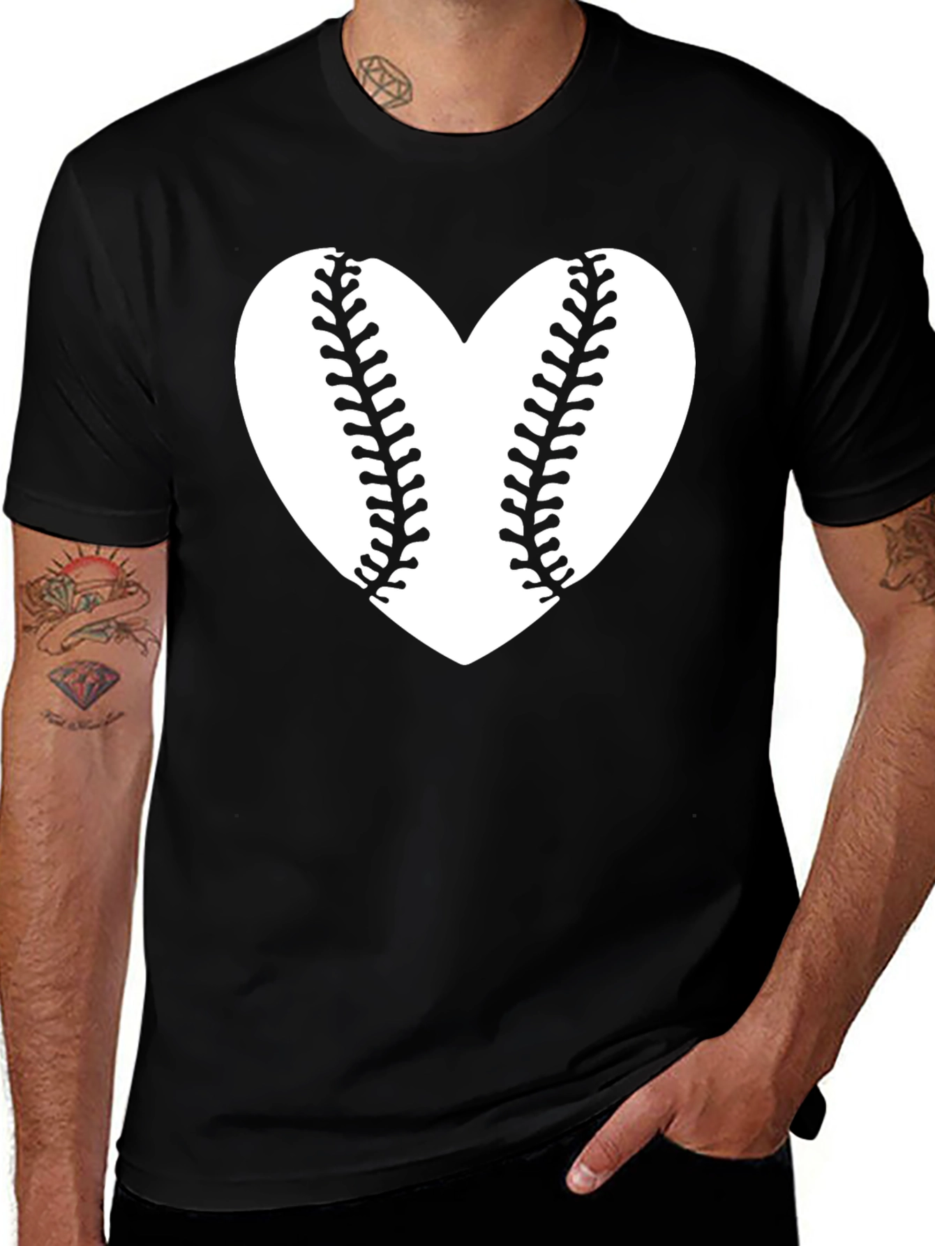 Baseball Heart Graphic T-Shirt - Stylish Sports Tee