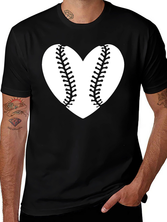 Baseball Heart Graphic T-Shirt - Stylish Sports Tee