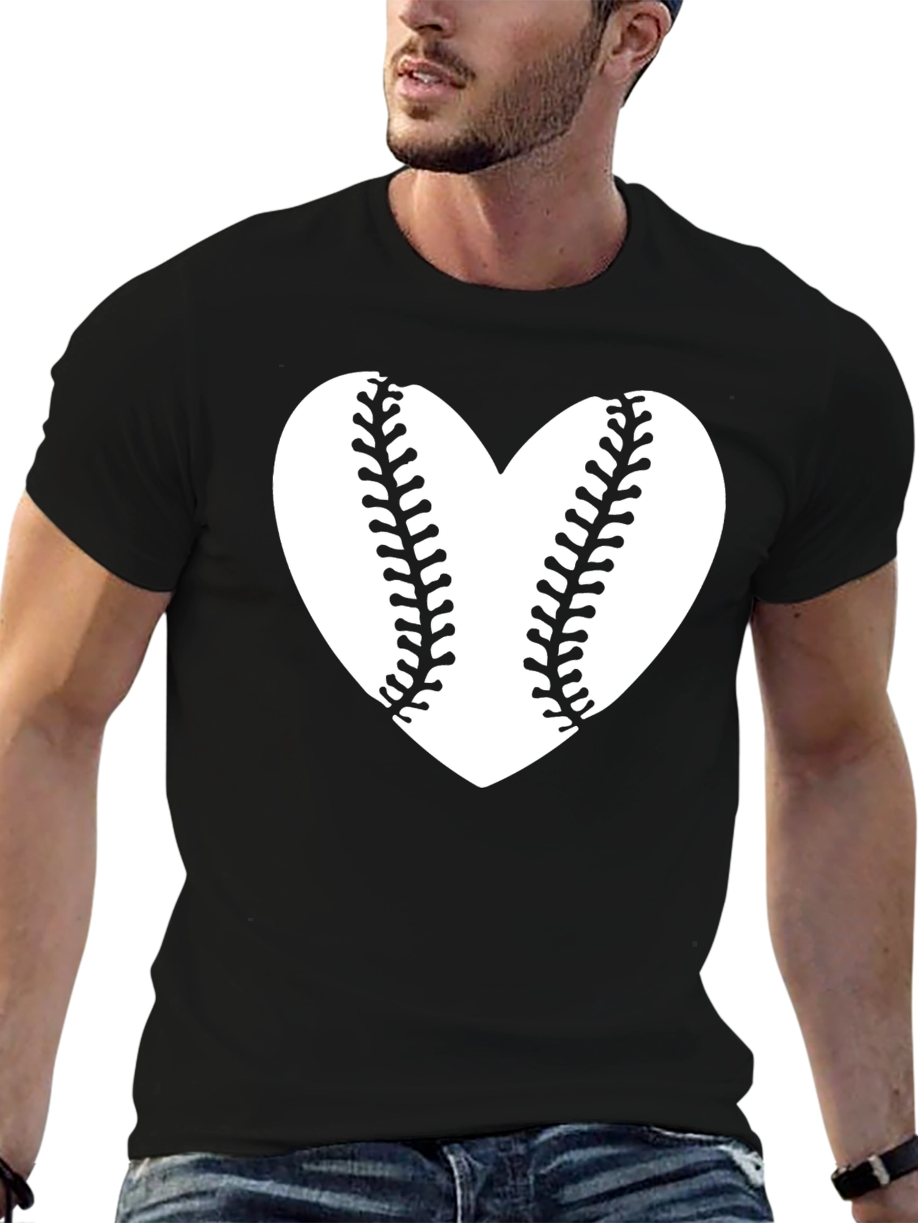 Baseball Heart Graphic T-Shirt - Stylish Sports Tee