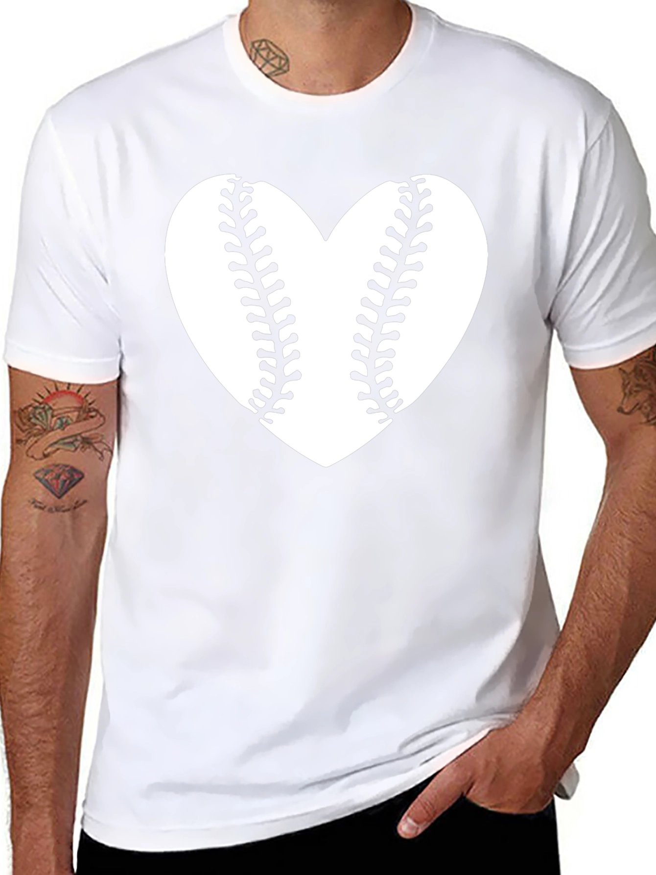 Baseball Heart Graphic T-Shirt - Stylish Sports Tee