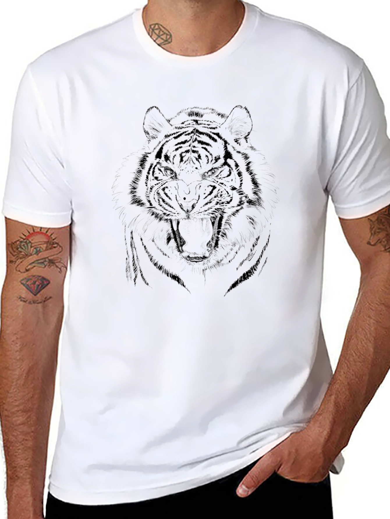Tiger Graphic Black T-Shirt