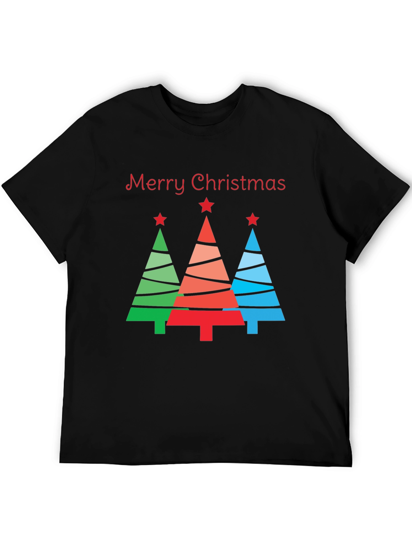 Merry Christmas Tree Graphic T-Shirt