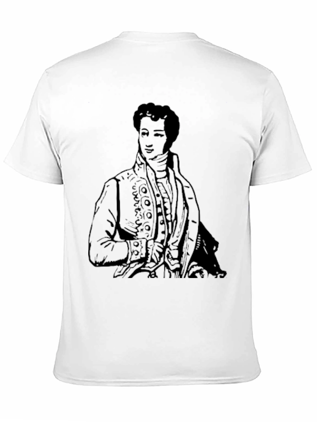 Black T-Shirt with Historical Figure Print