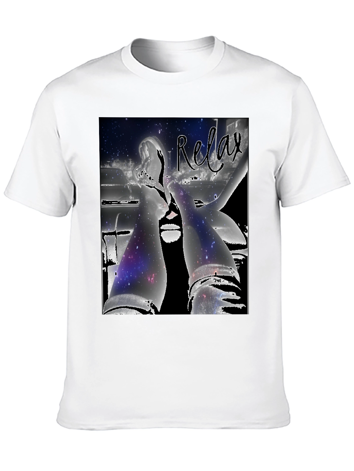 Relax Graphic Tee - Stylish Galaxy Design