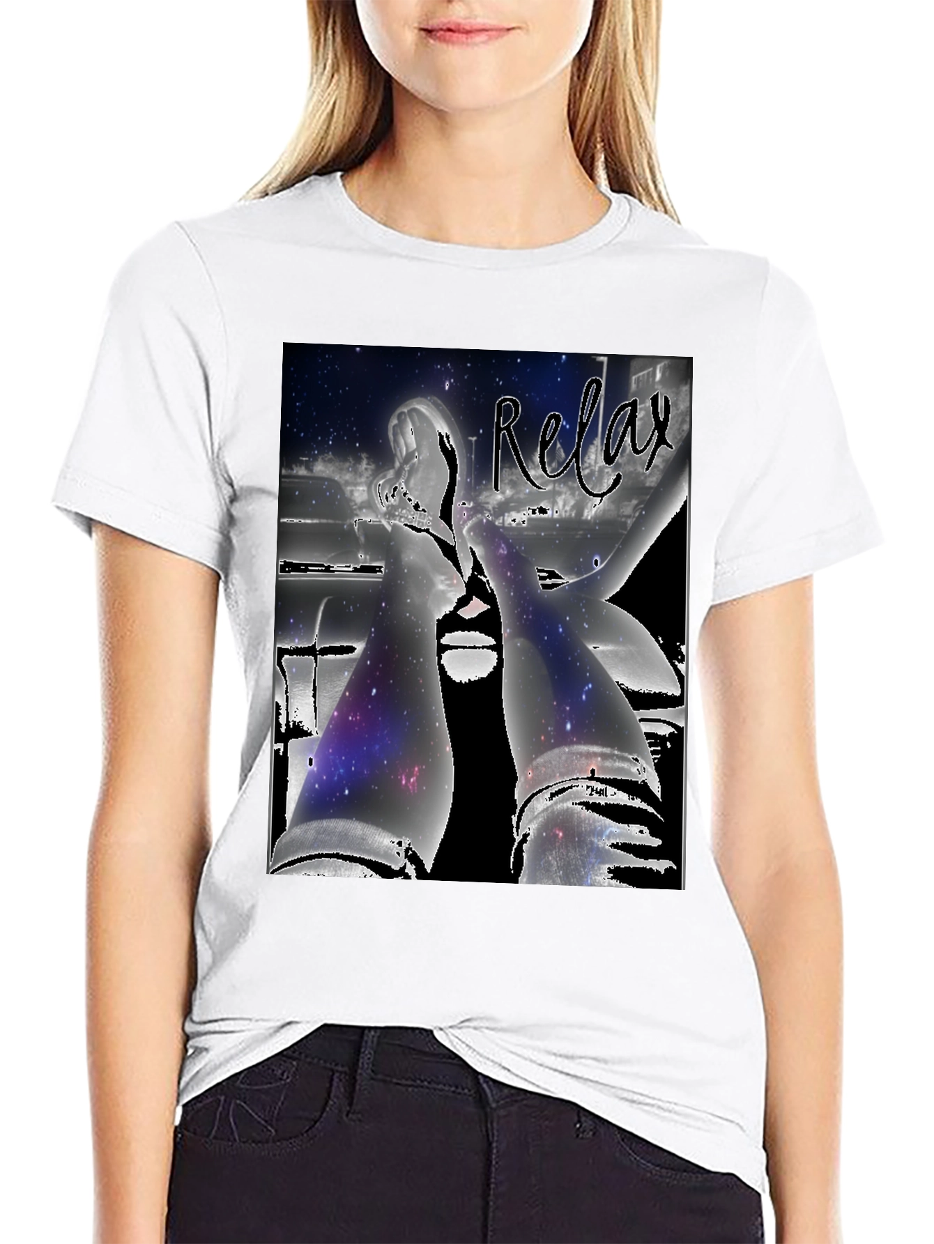 Relax Graphic Tee - Stylish Galaxy Design