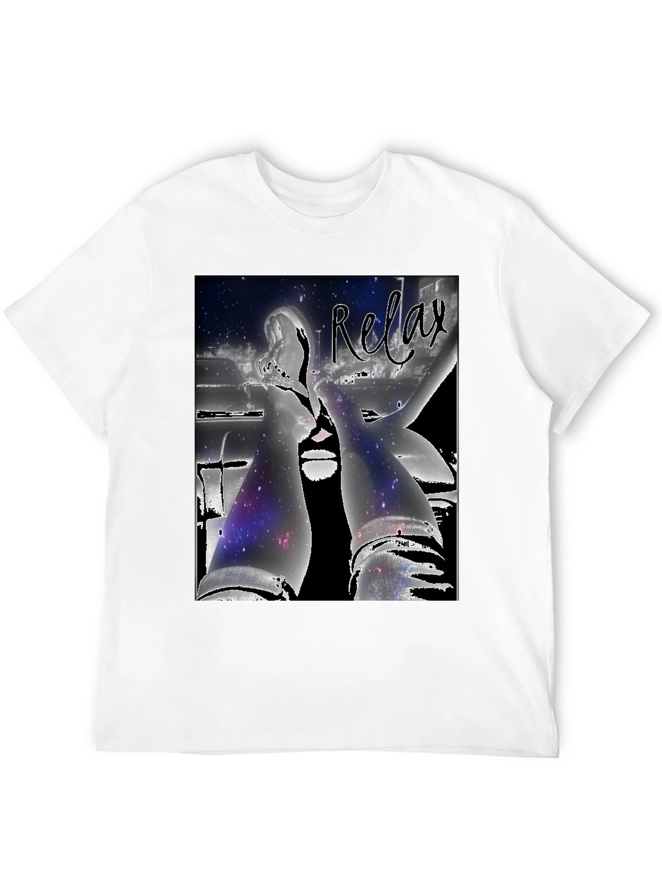 Relax Graphic Tee - Stylish Galaxy Design