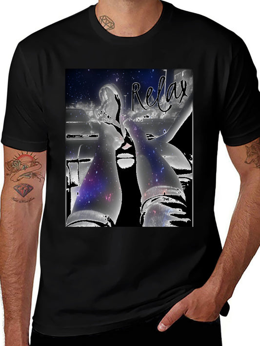 Relax Graphic Tee - Stylish Galaxy Design