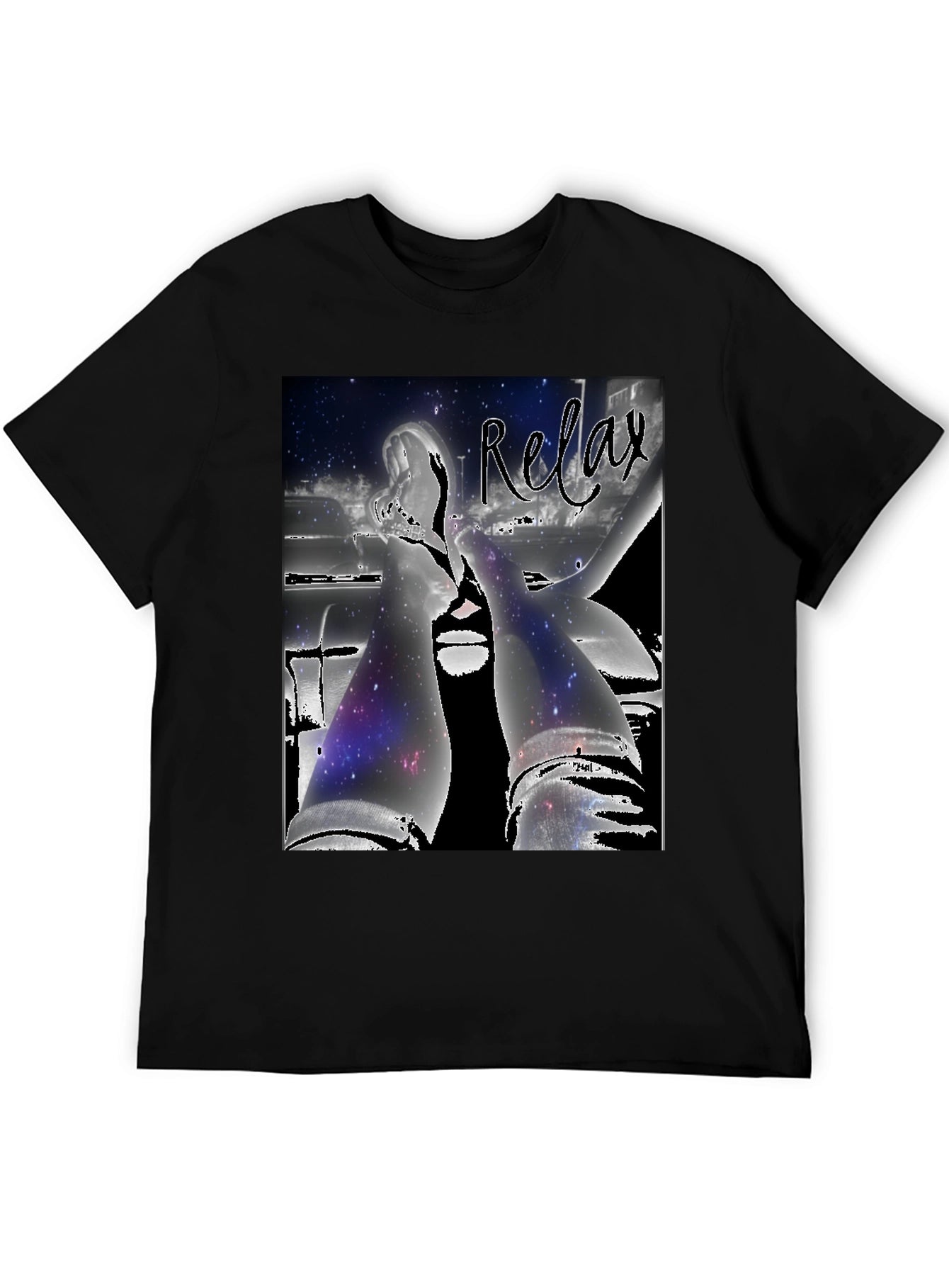 Relax Graphic Tee - Stylish Galaxy Design