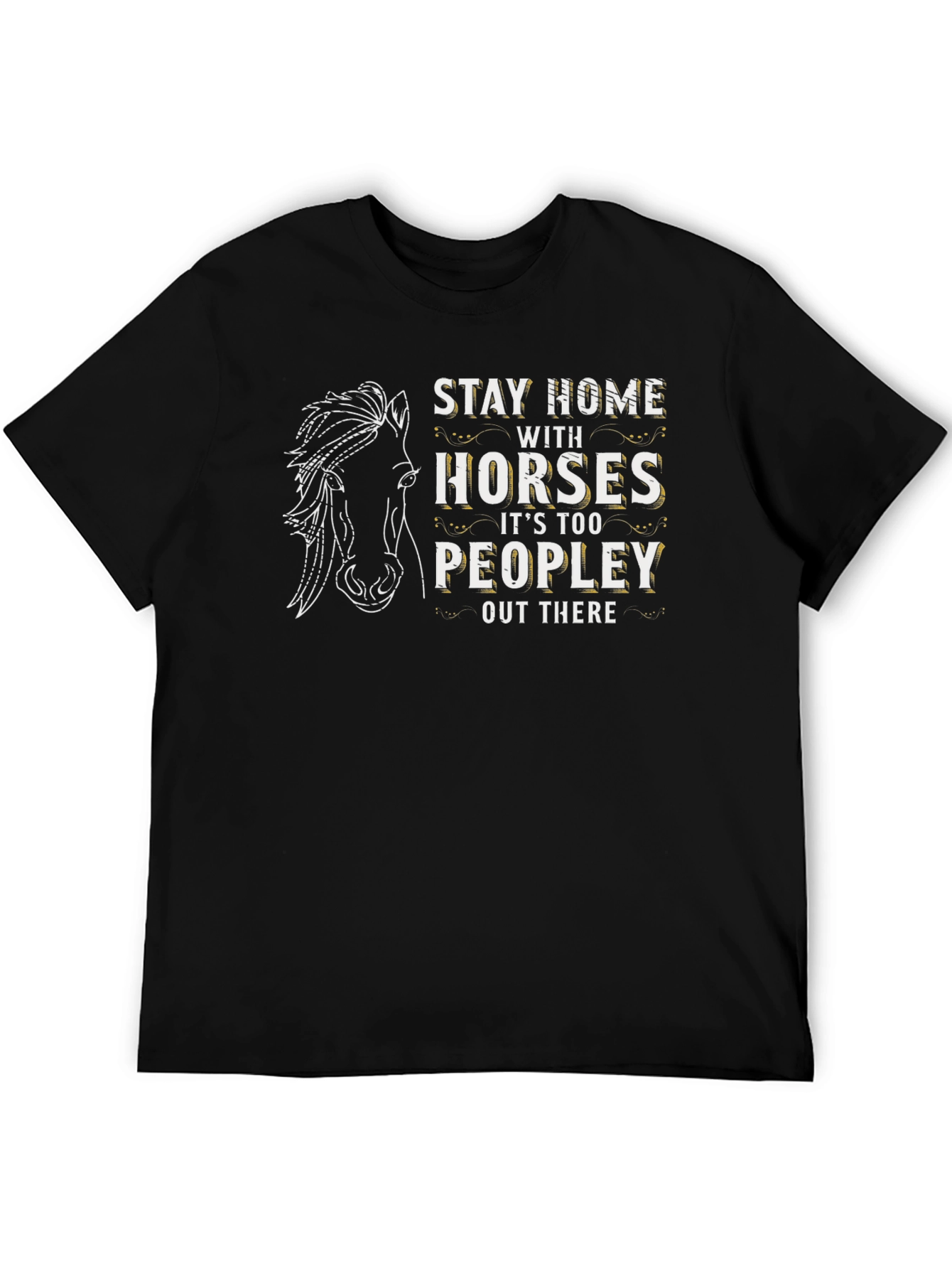 Stay Home With Horses Graphic T-Shirt
