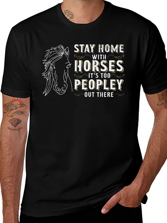 Stay Home With Horses Graphic T-Shirt