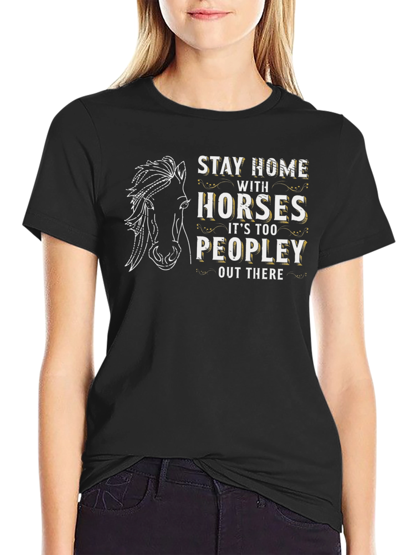 Stay Home With Horses Graphic T-Shirt