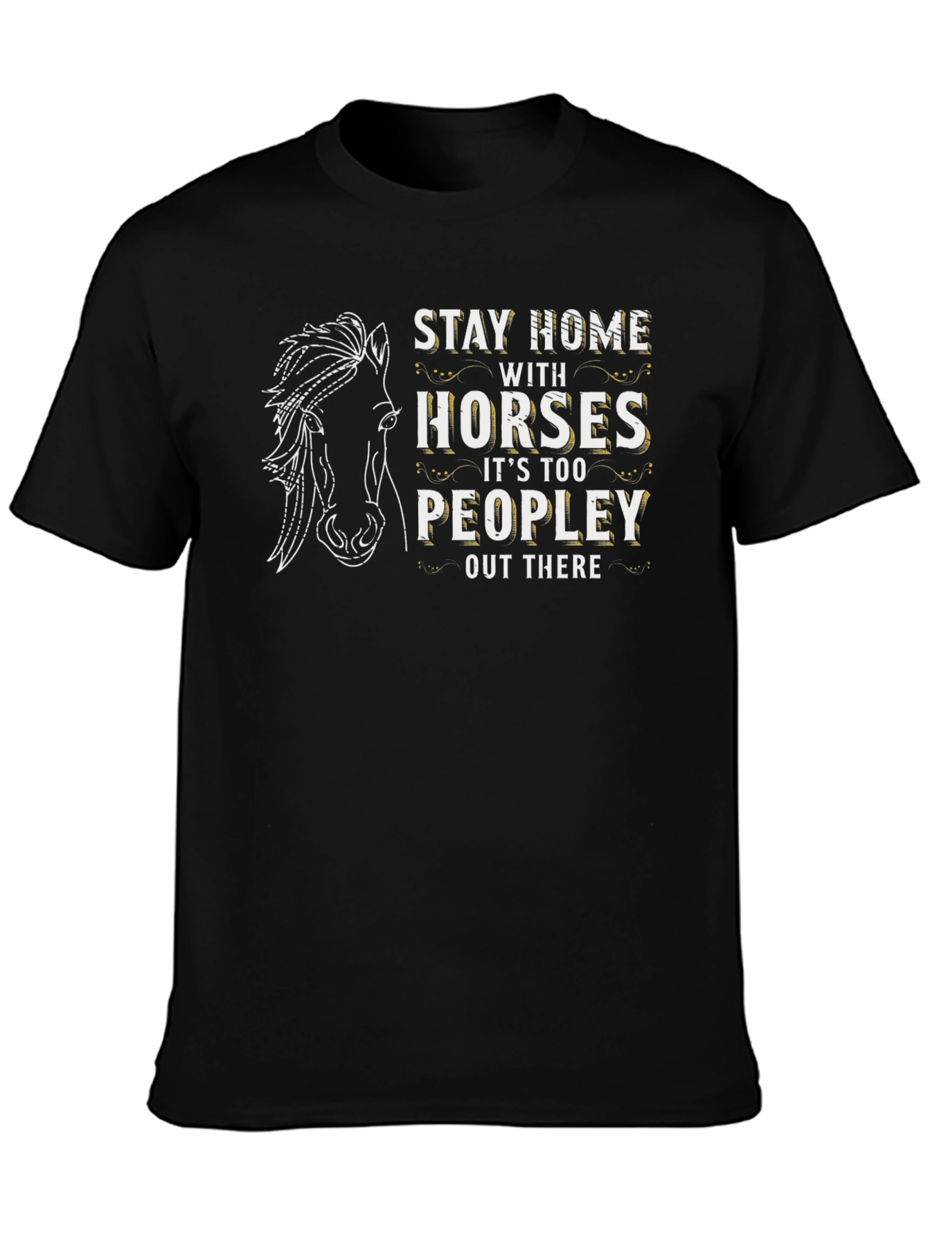 Stay Home With Horses Graphic T-Shirt