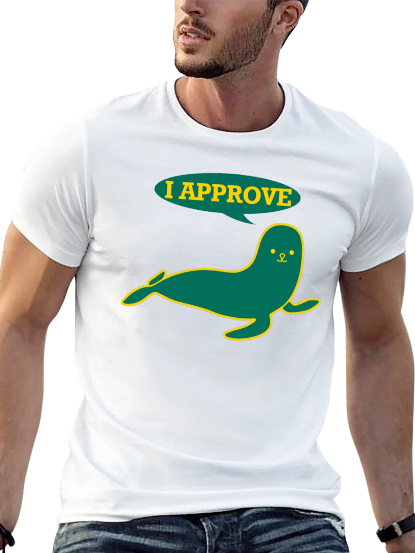 I Approve Seal Graphic T-Shirt - Black