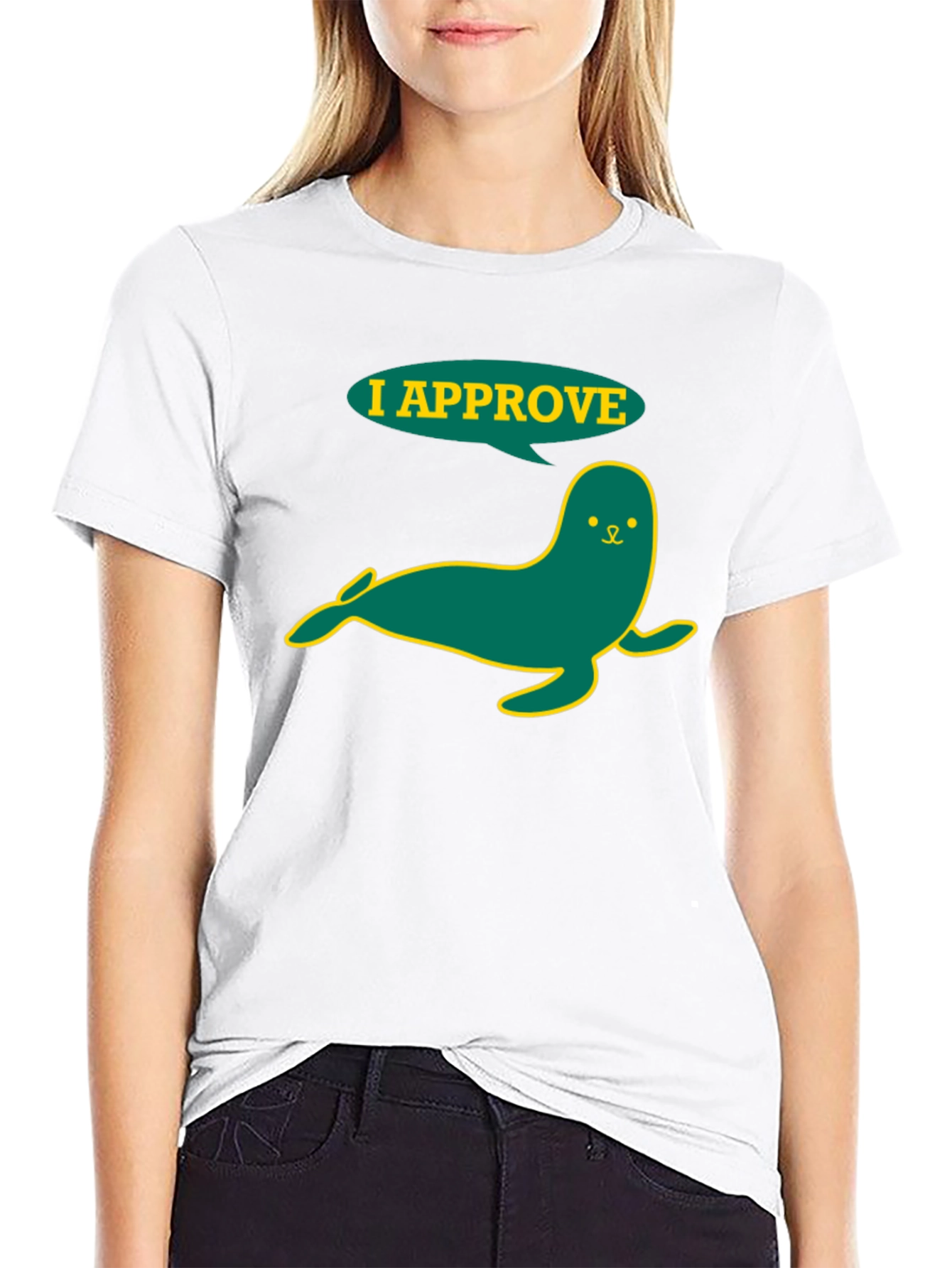 I Approve Seal Graphic T-Shirt - Black