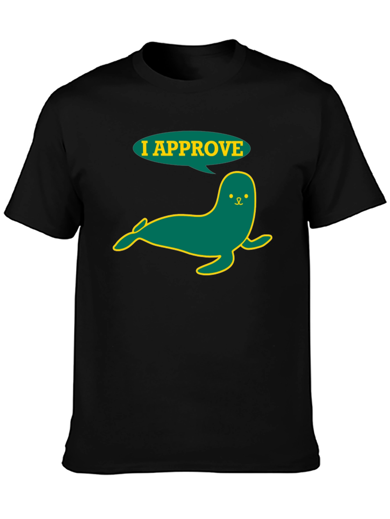 I Approve Seal Graphic T-Shirt - Black