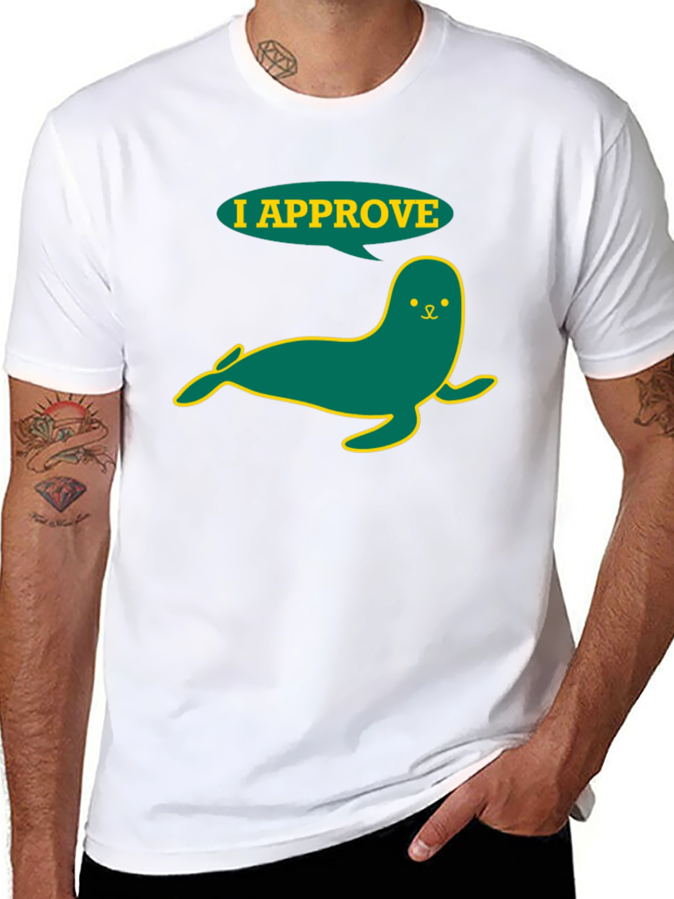 I Approve Seal Graphic T-Shirt - Black