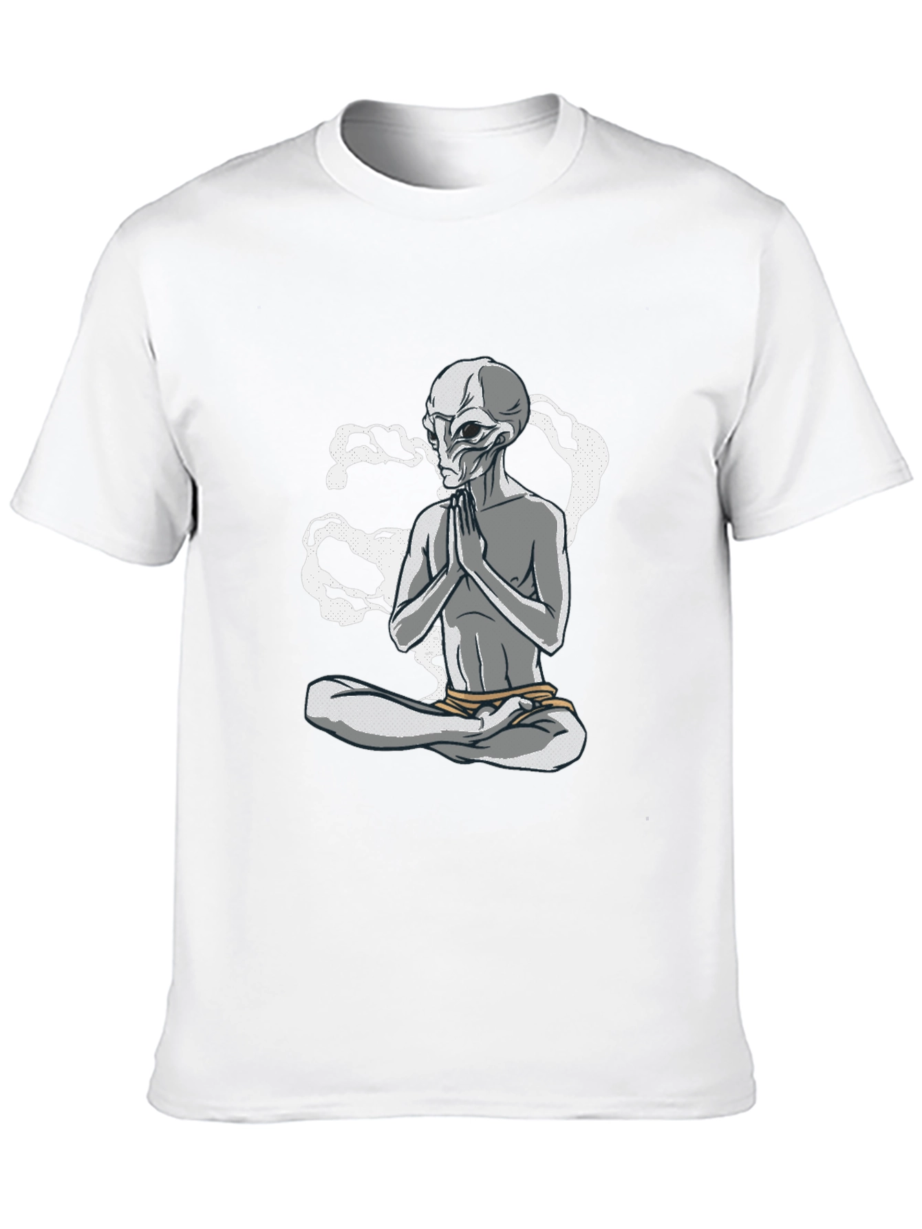 Meditating Alien Graphic Tee - Black