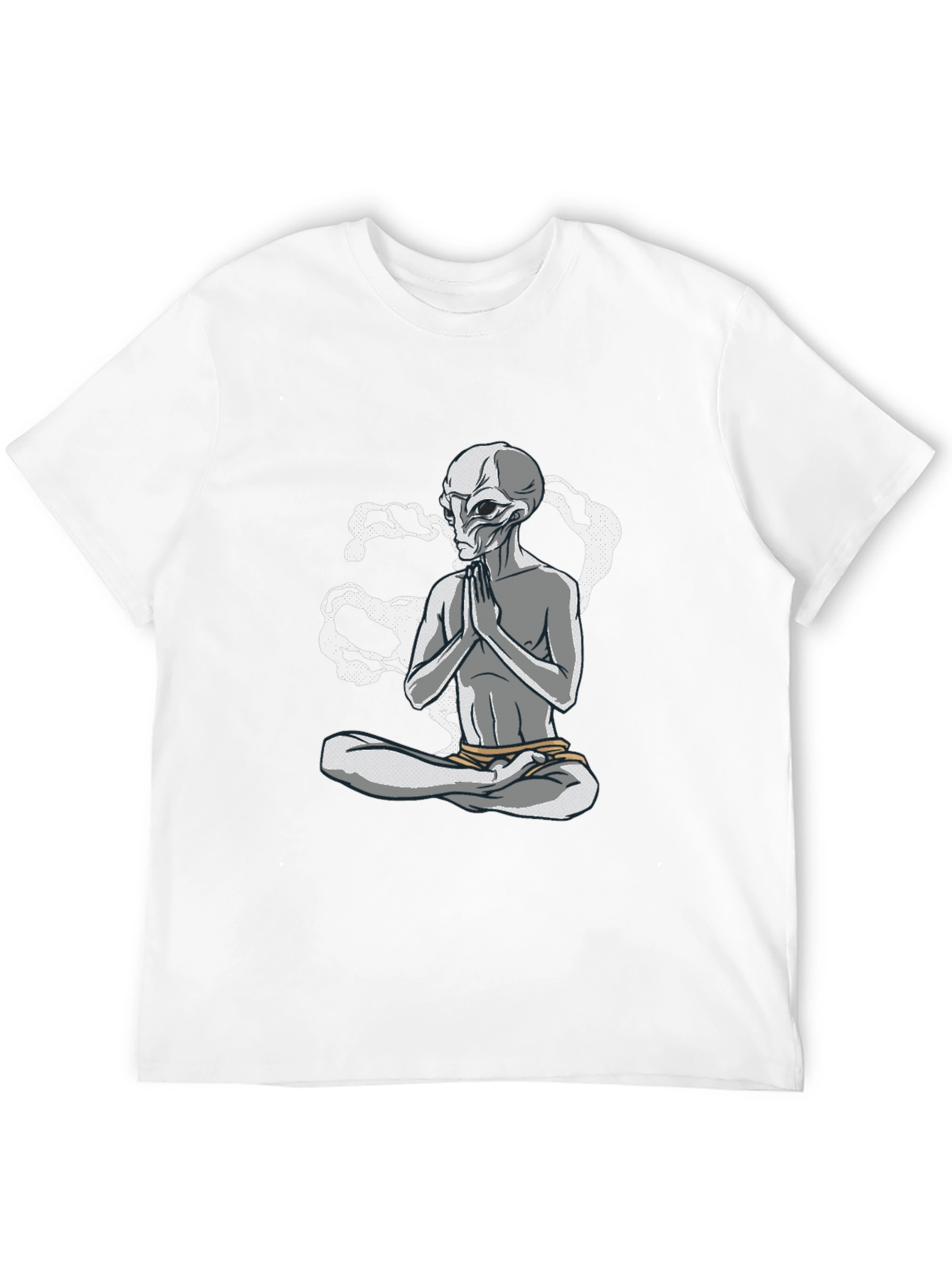 Meditating Alien Graphic Tee - Black