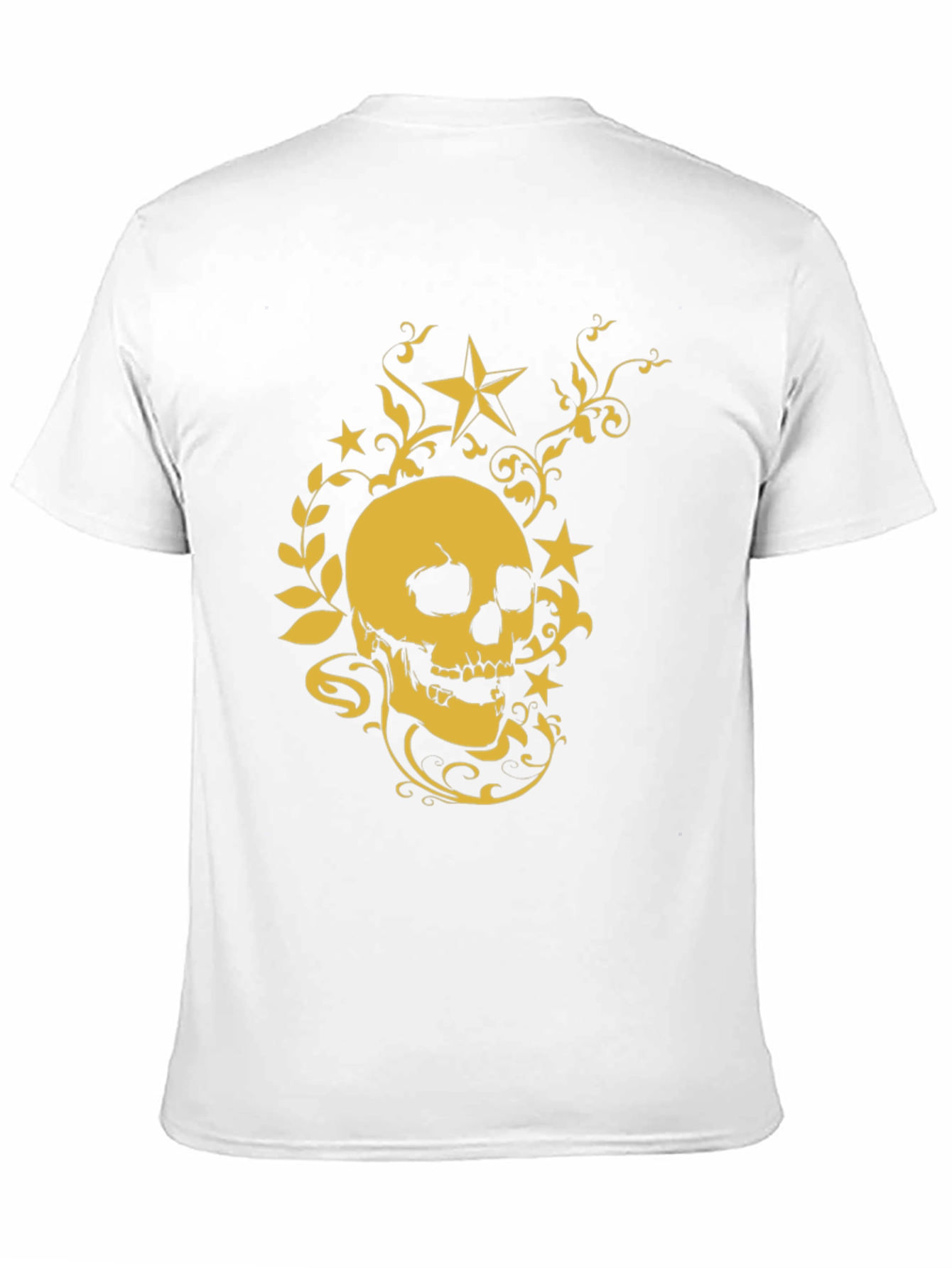 Skull & Stars Graphic Tee - Black Cotton Shirt