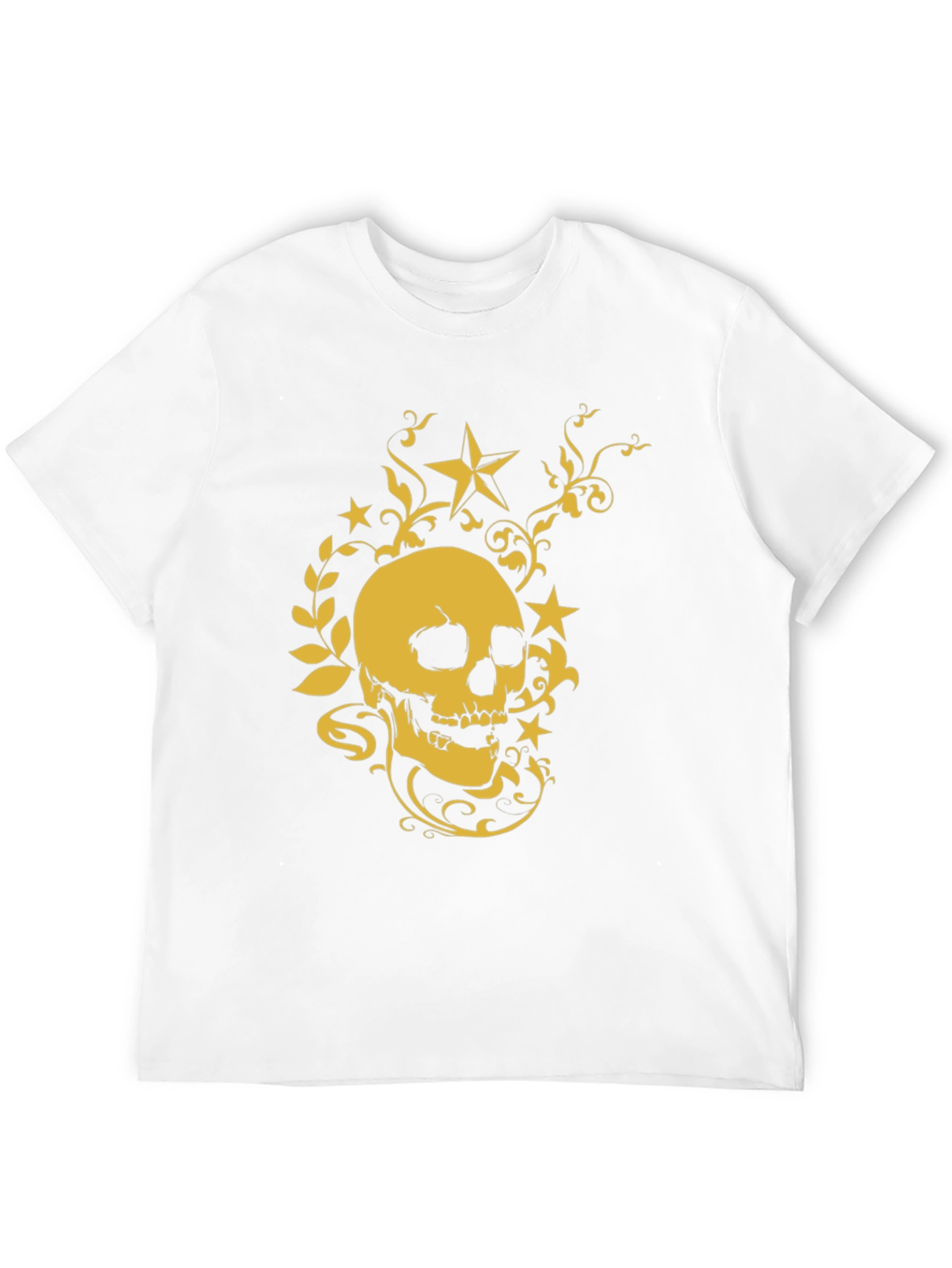 Skull & Stars Graphic Tee - Black Cotton Shirt