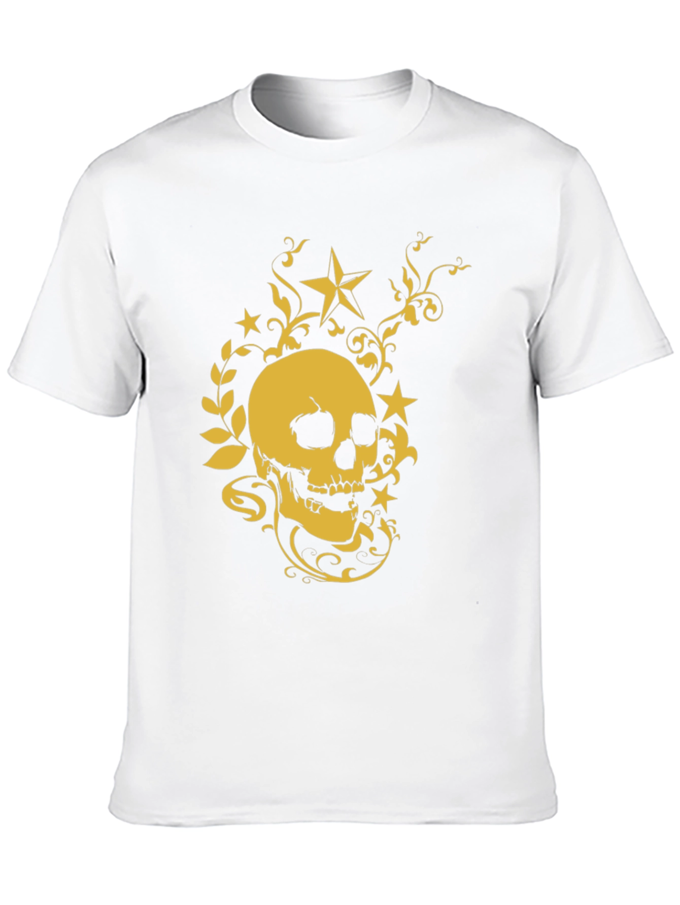 Skull & Stars Graphic Tee - Black Cotton Shirt