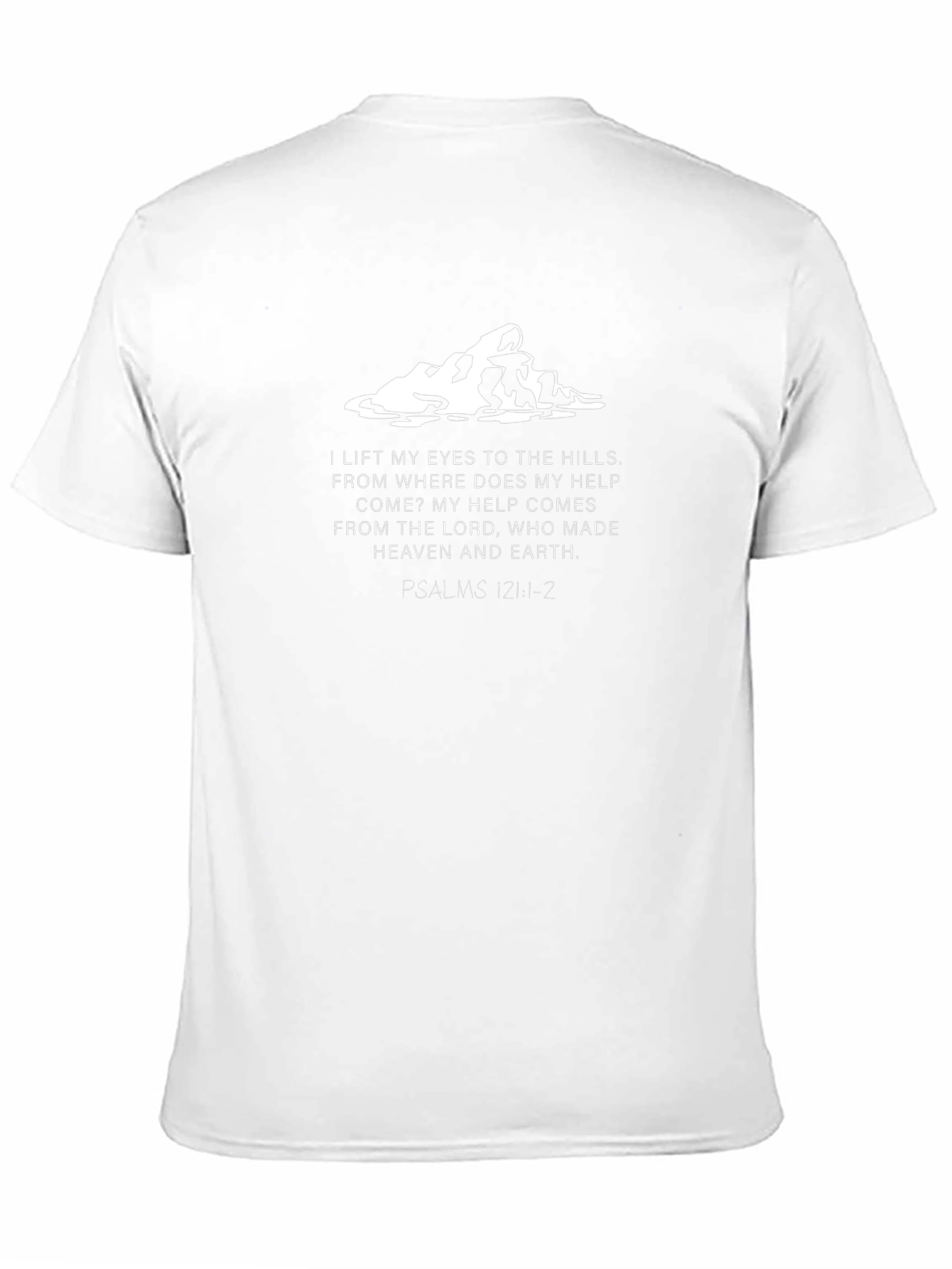 Faith-Inspired Black T-Shirt with Mountain Design