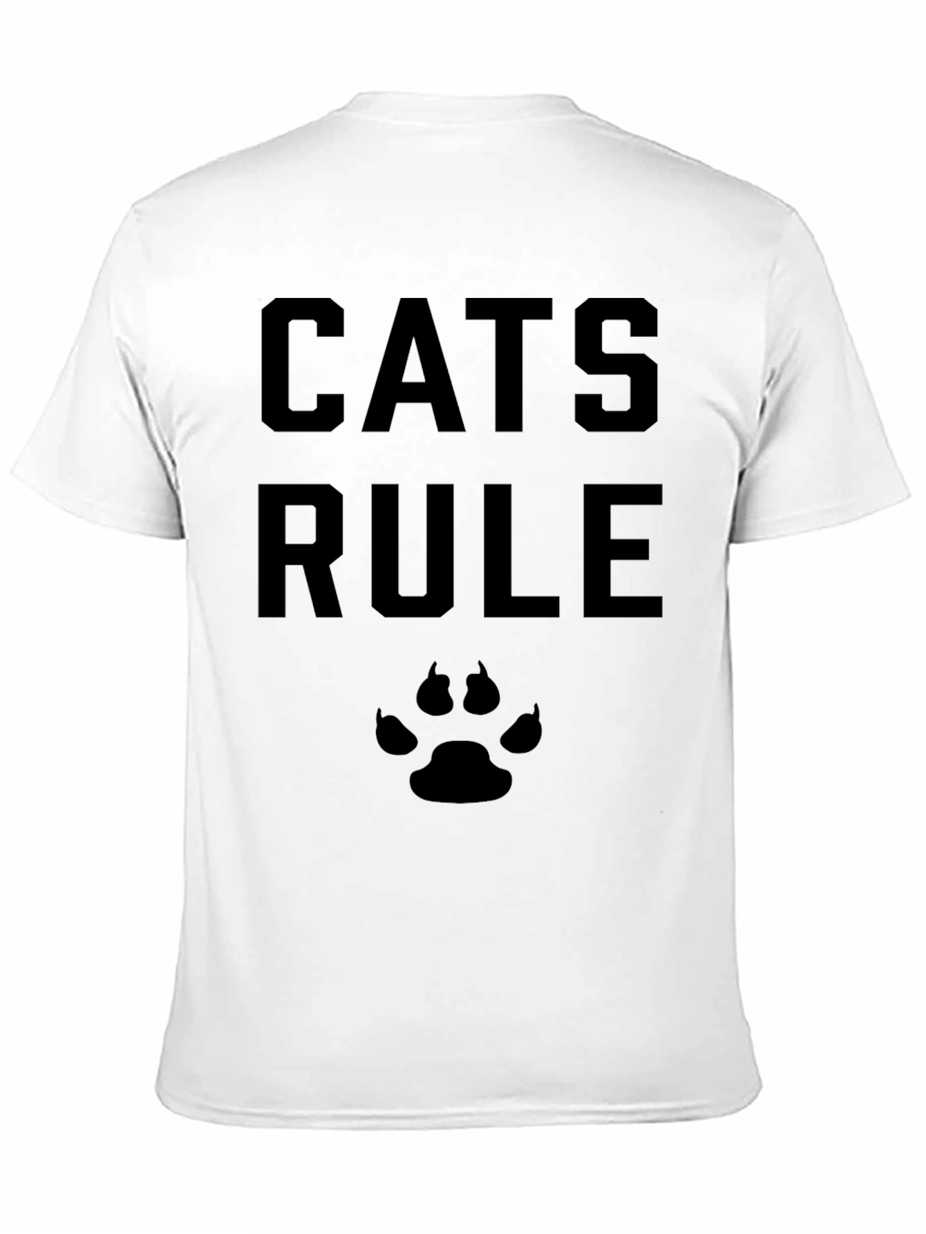 Cats Rule T-Shirt - Black Cat Paw Tee