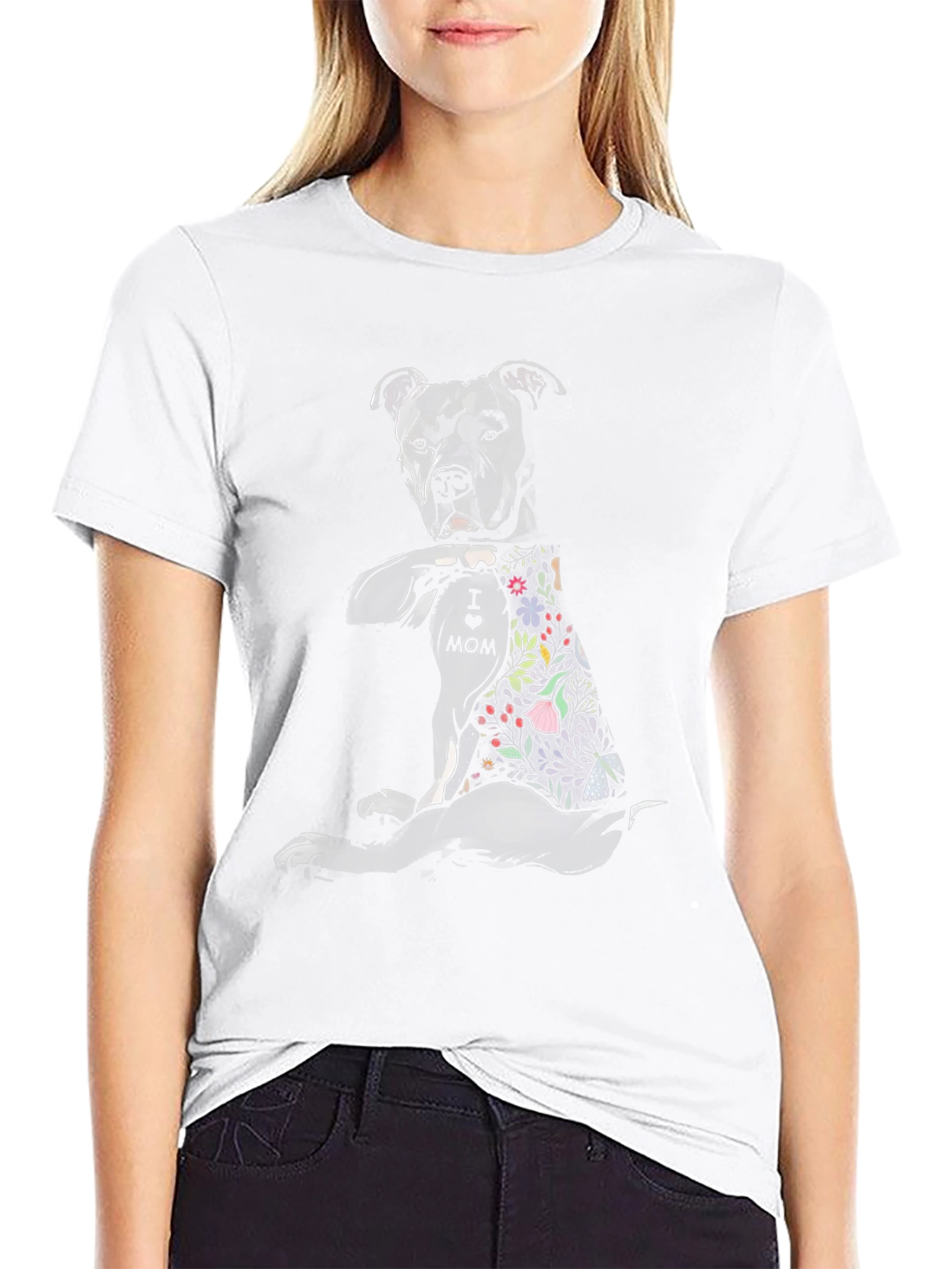 Pitbull Mom Tattoo Graphic T-Shirt
