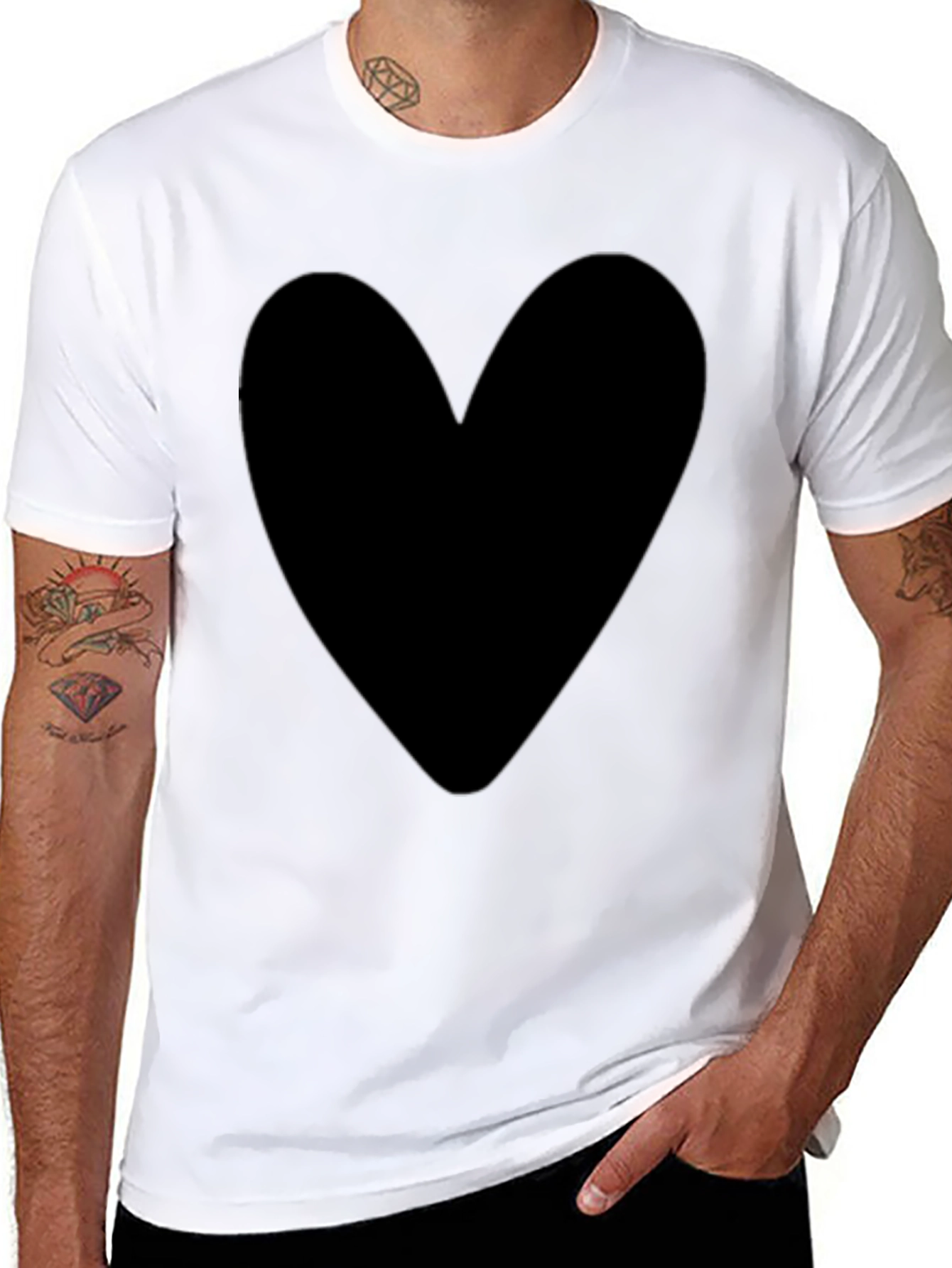 Heart Graphic Tee - Modern Style Soft Fabric