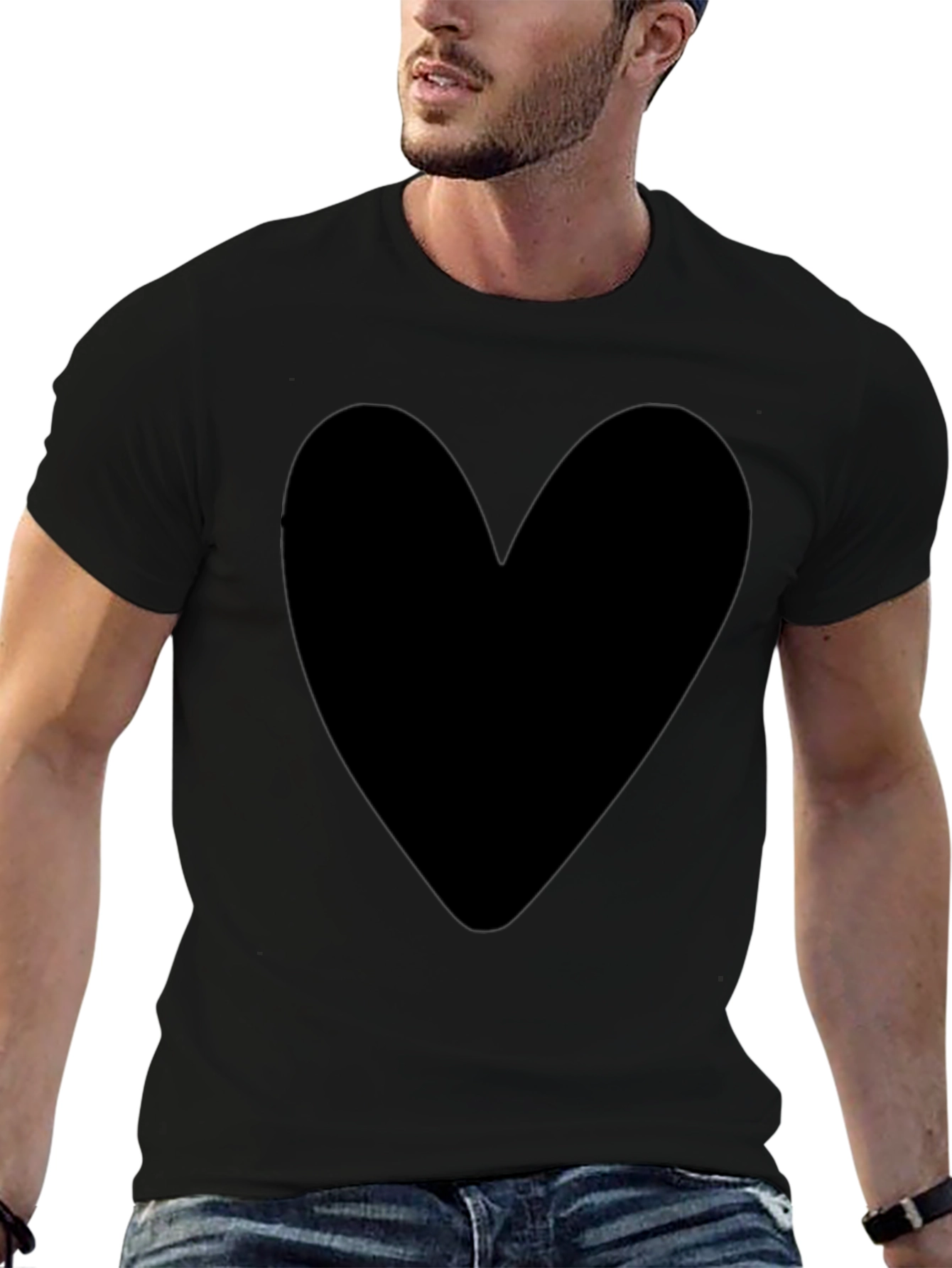 Heart Graphic Tee - Modern Style Soft Fabric