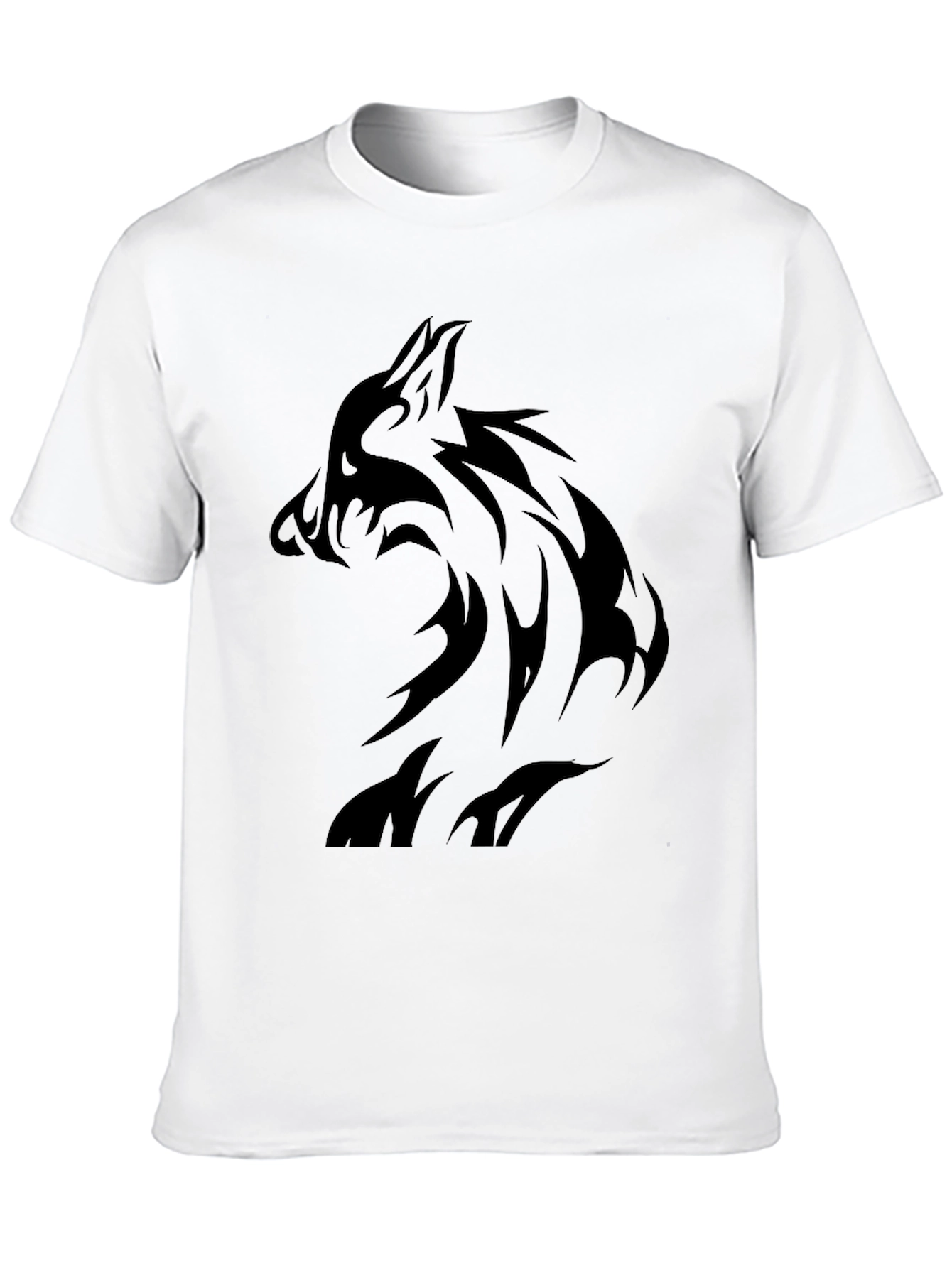 Mens Black Wolf Graphic T-Shirt