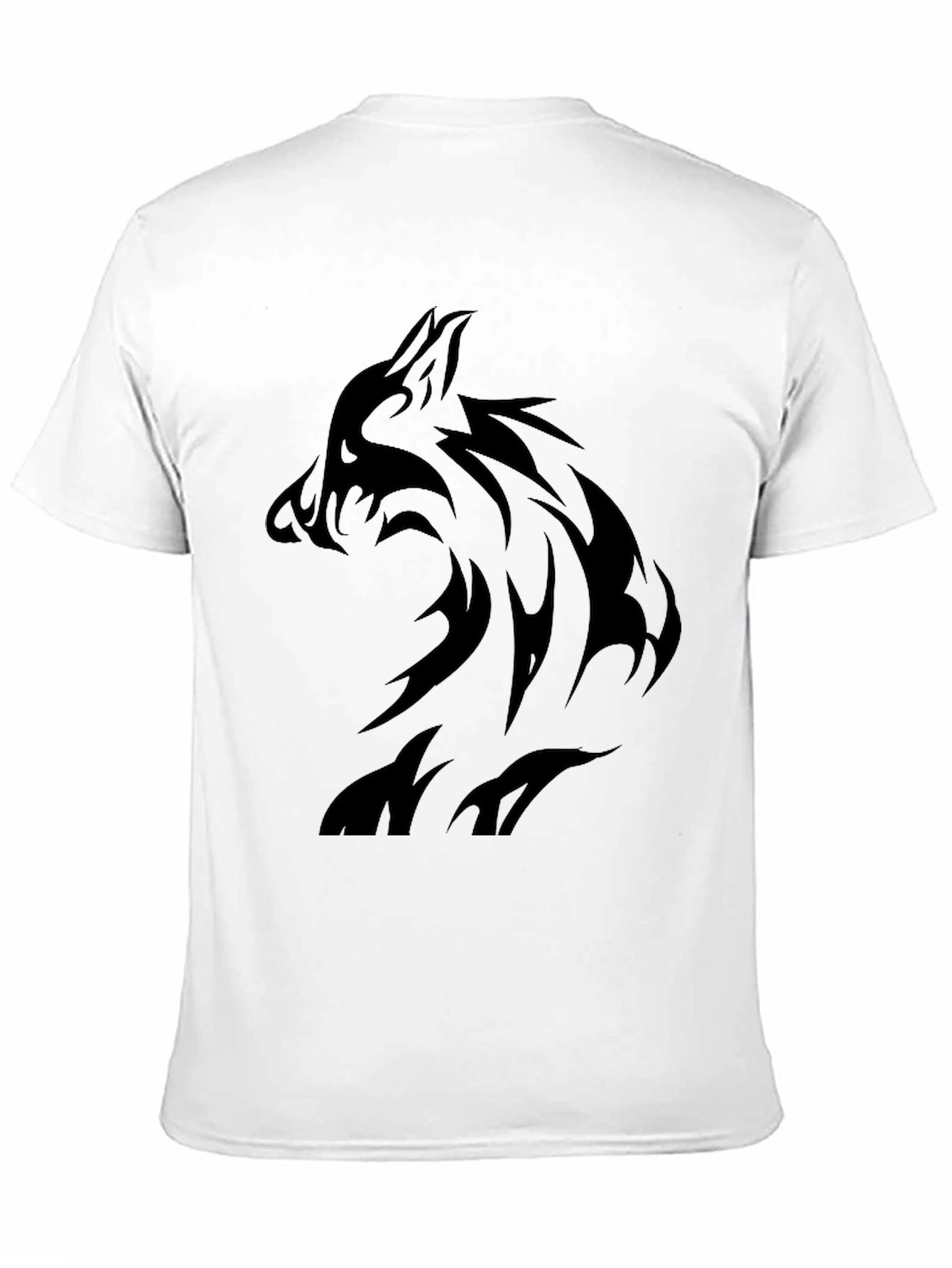 Mens Black Wolf Graphic T-Shirt