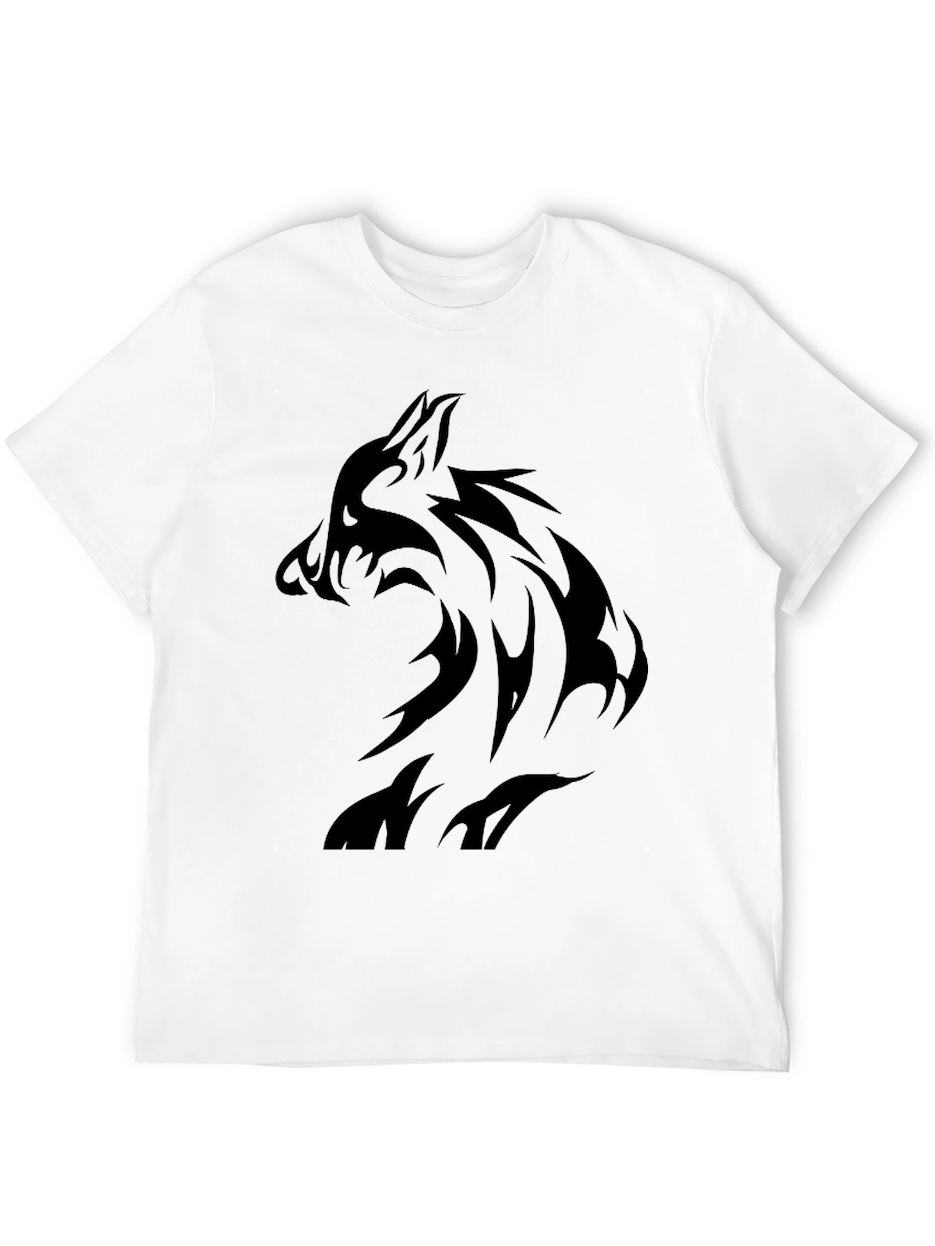 Mens Black Wolf Graphic T-Shirt
